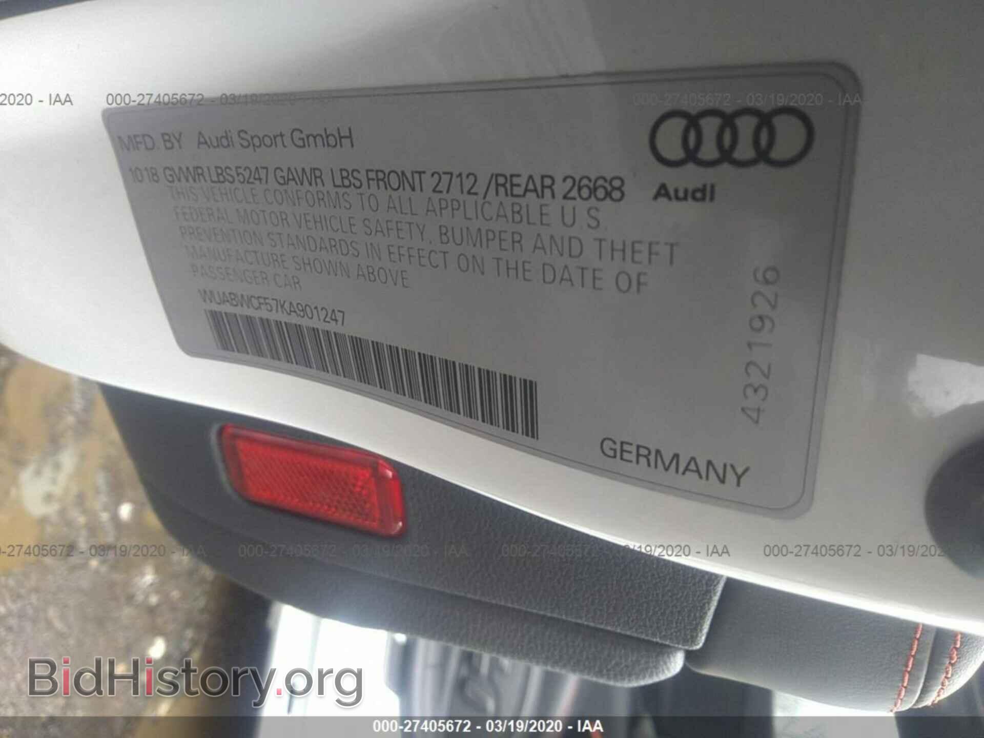 2019 AUDI RS5 - VIN: WUABWCF57KA901247 - Фото 9