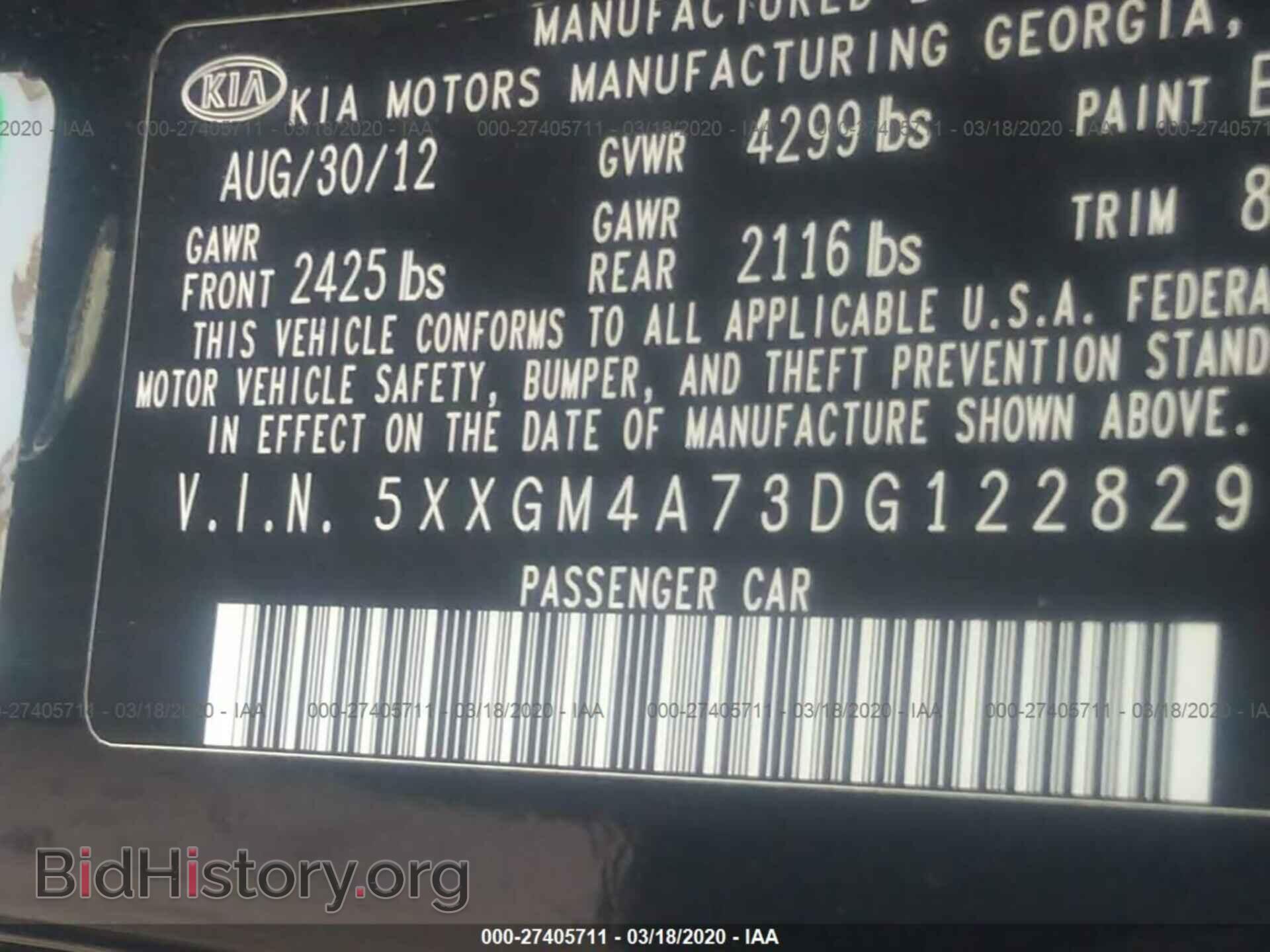 2013 KIA OPTIMA - VIN: 5XXGM4A73DG122829 - Photo 9