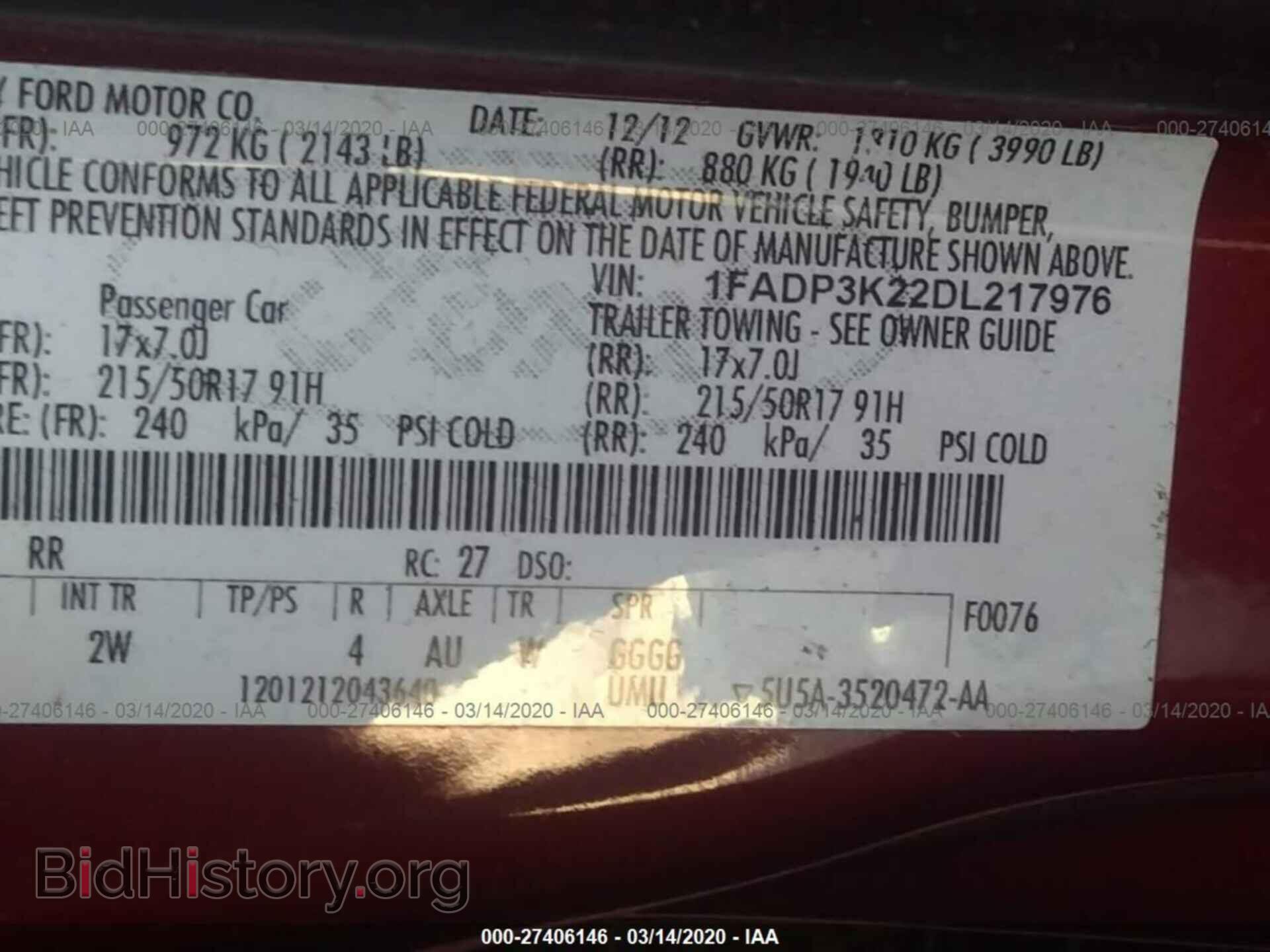 2013 FORD FOCUS - VIN: 1FADP3K22DL217976 - Photo 9