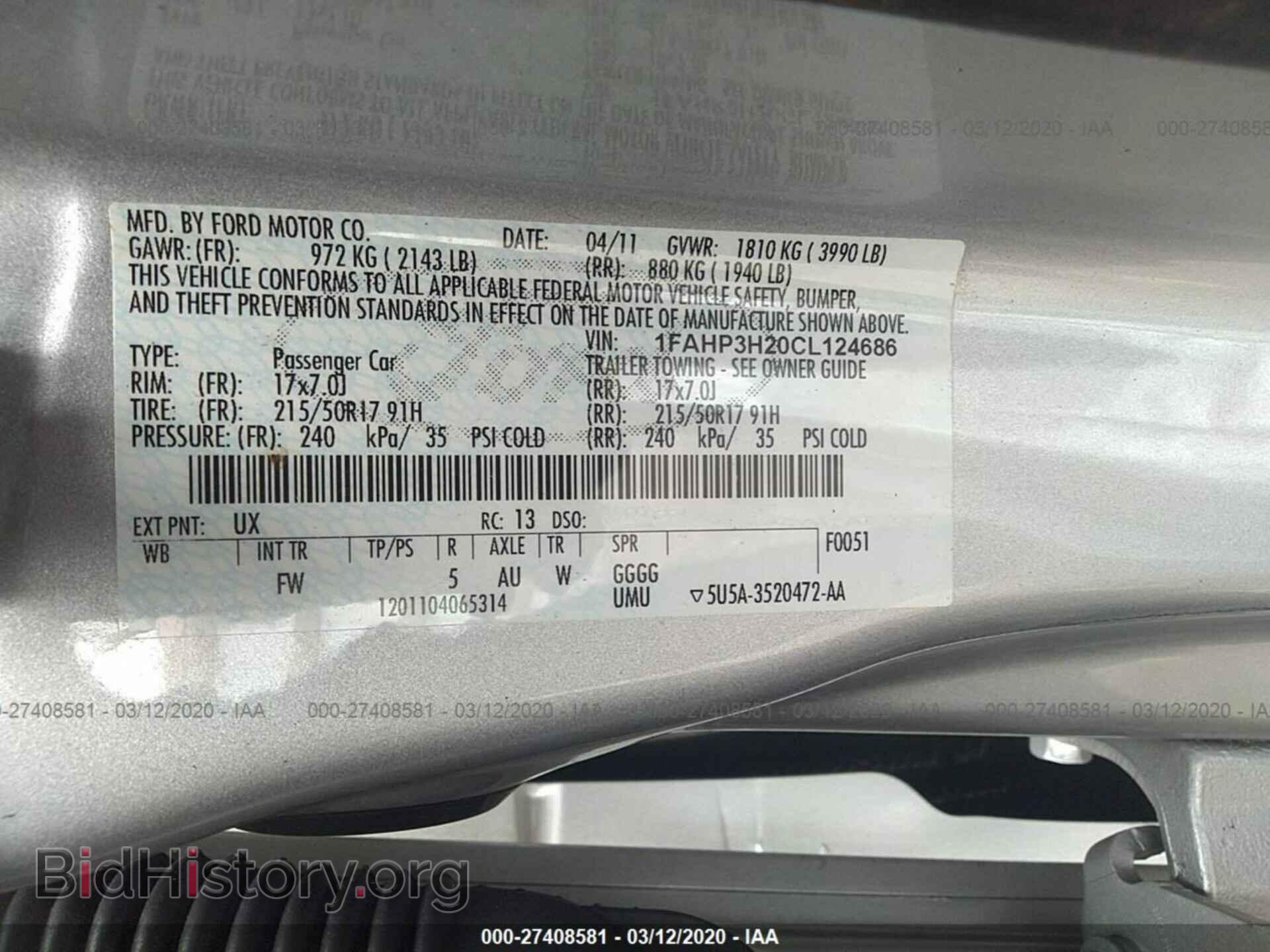 2012 FORD FOCUS - VIN: 1FAHP3H20CL124686 - Photo 9