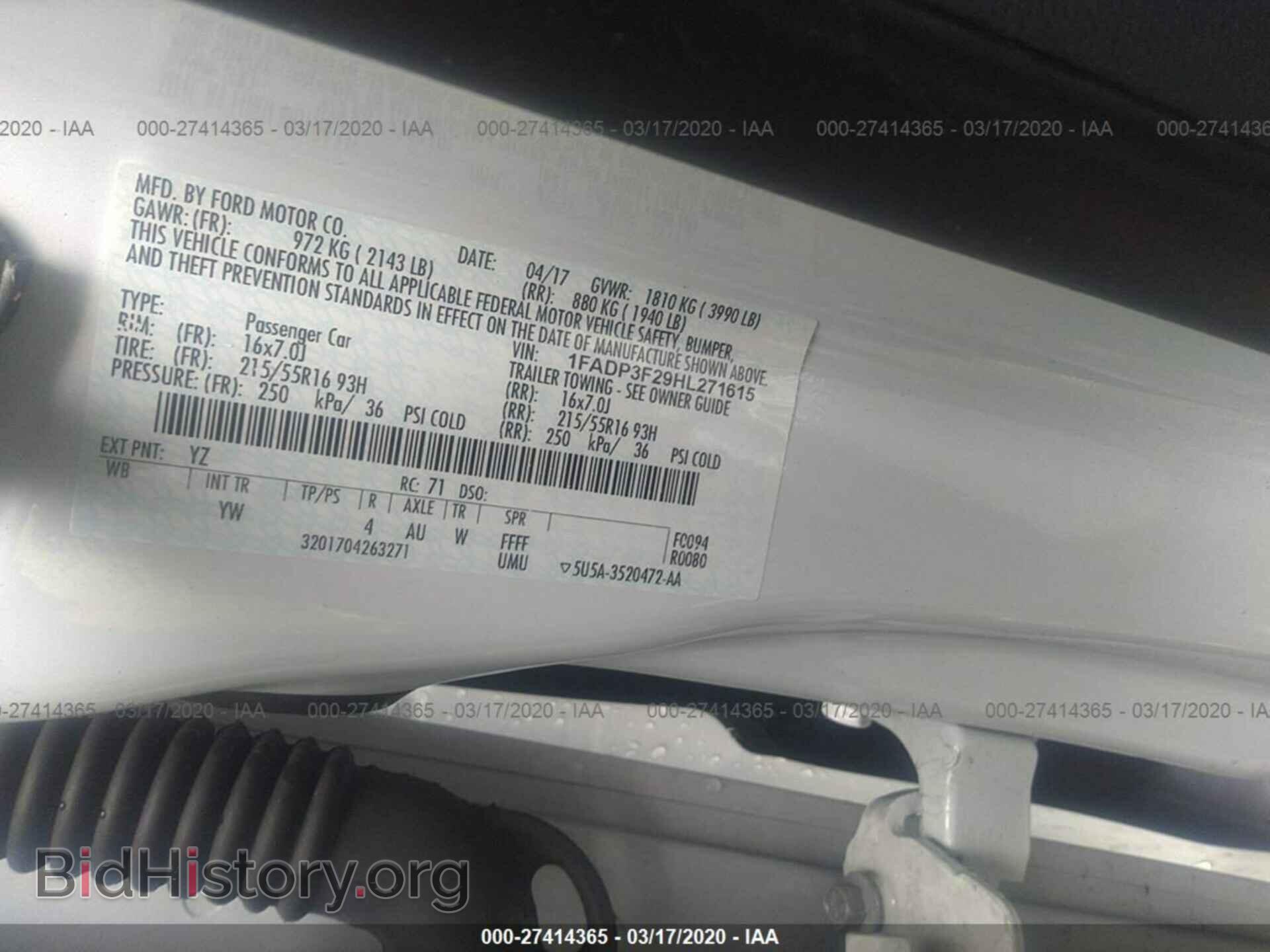 2017 FORD FOCUS - VIN: 1FADP3F29HL271615 - Photo 9