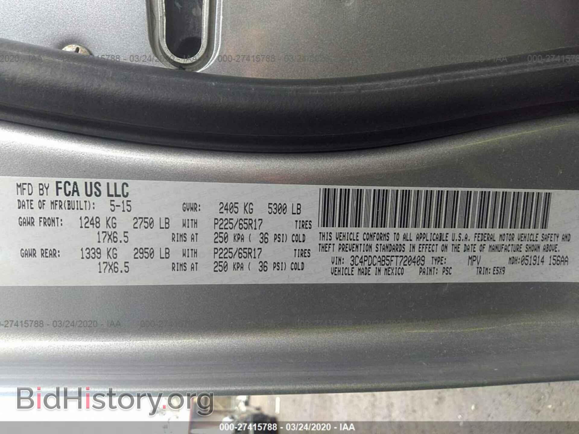 2015 DODGE JOURNEY - VIN: 3C4PDCAB5FT720409 - Photo 9