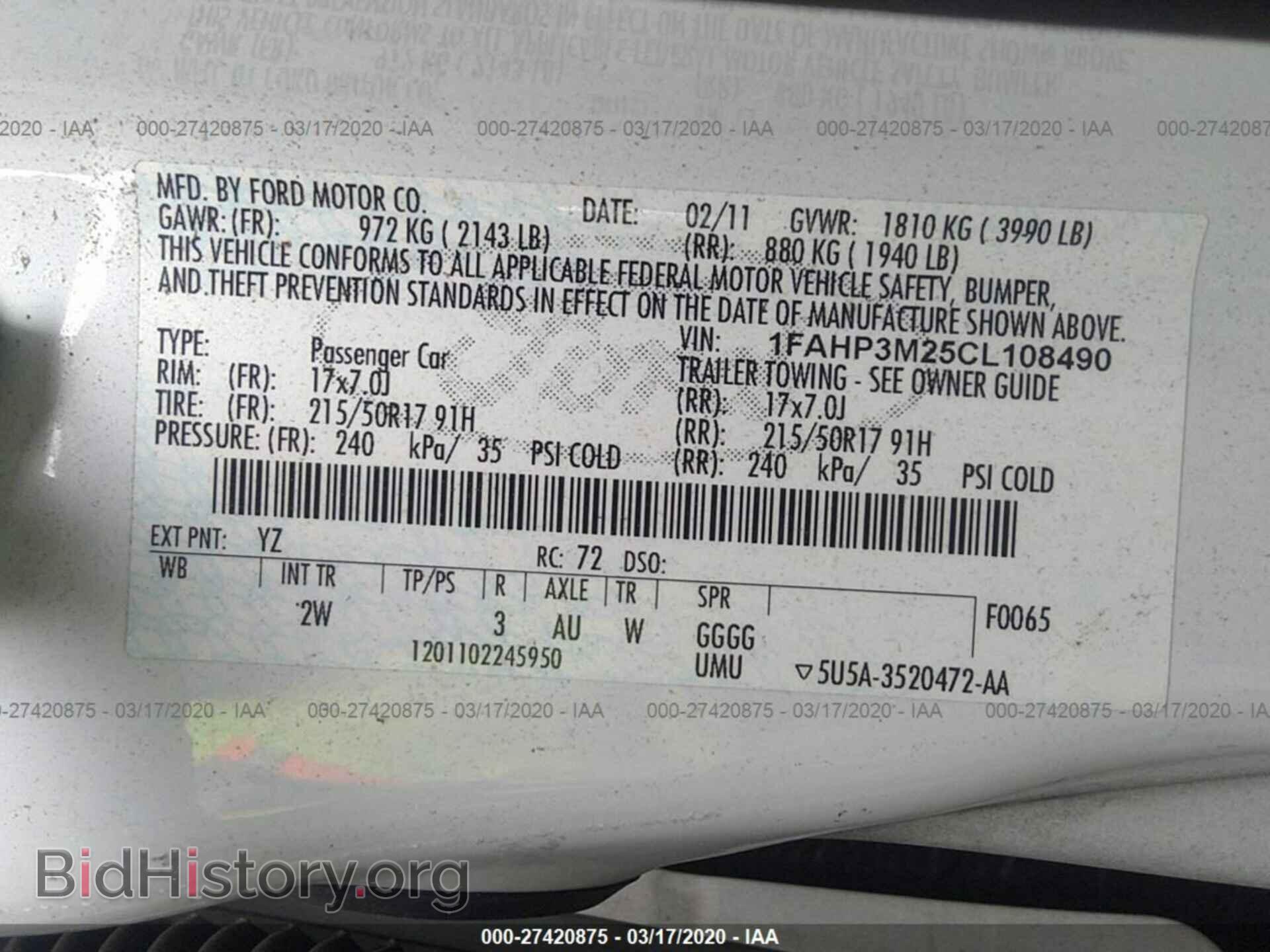 2012 FORD FOCUS - VIN: 1FAHP3M25CL108490 - Photo 9