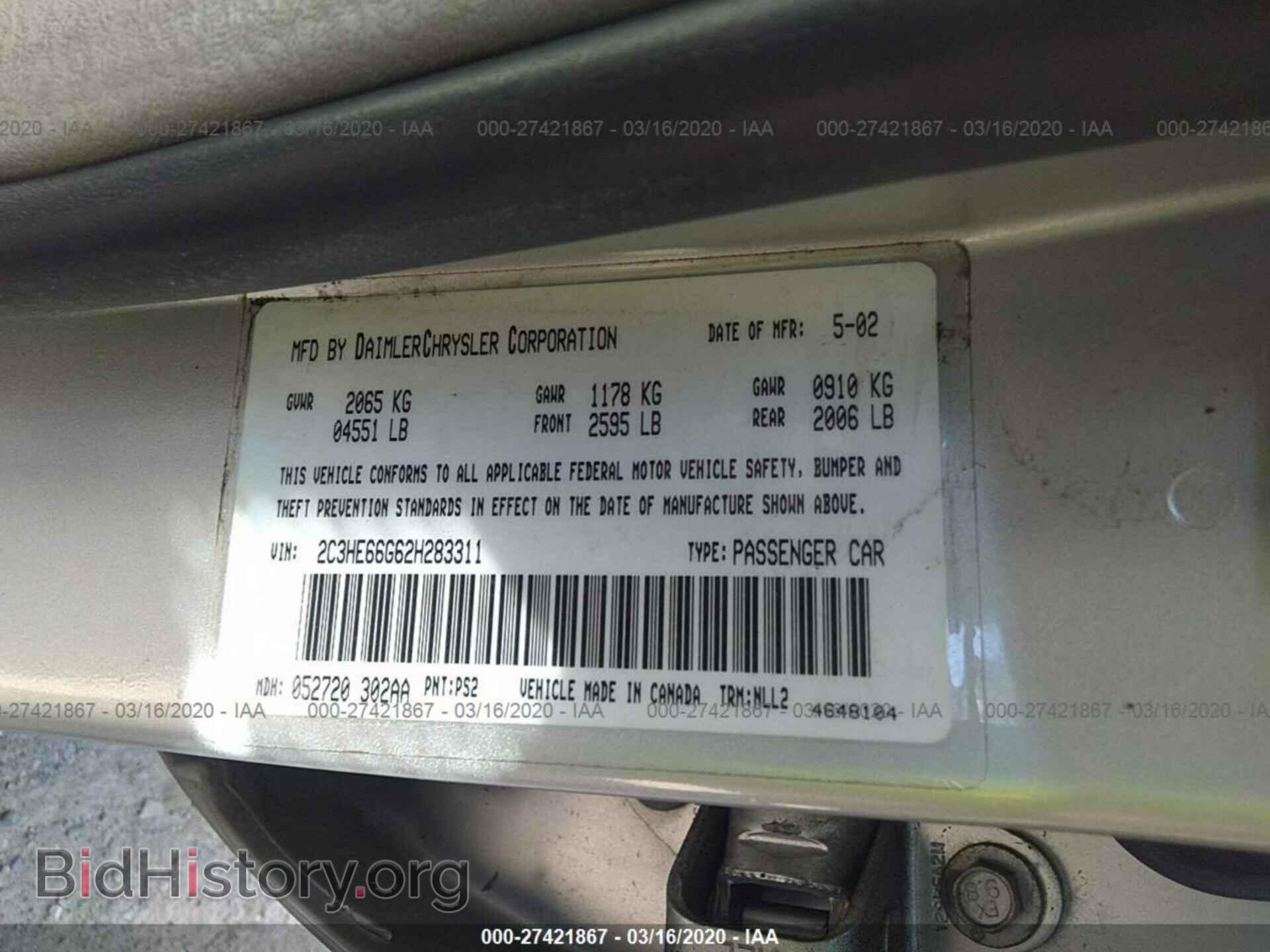 2002 CHRYSLER 300M - VIN: 2C3HE66G62H283311 - Photo 9