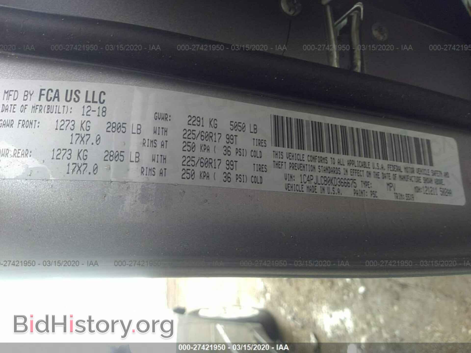 2019 JEEP CHEROKEE - VIN: 1C4PJLCB0KD366675 - Фото 9
