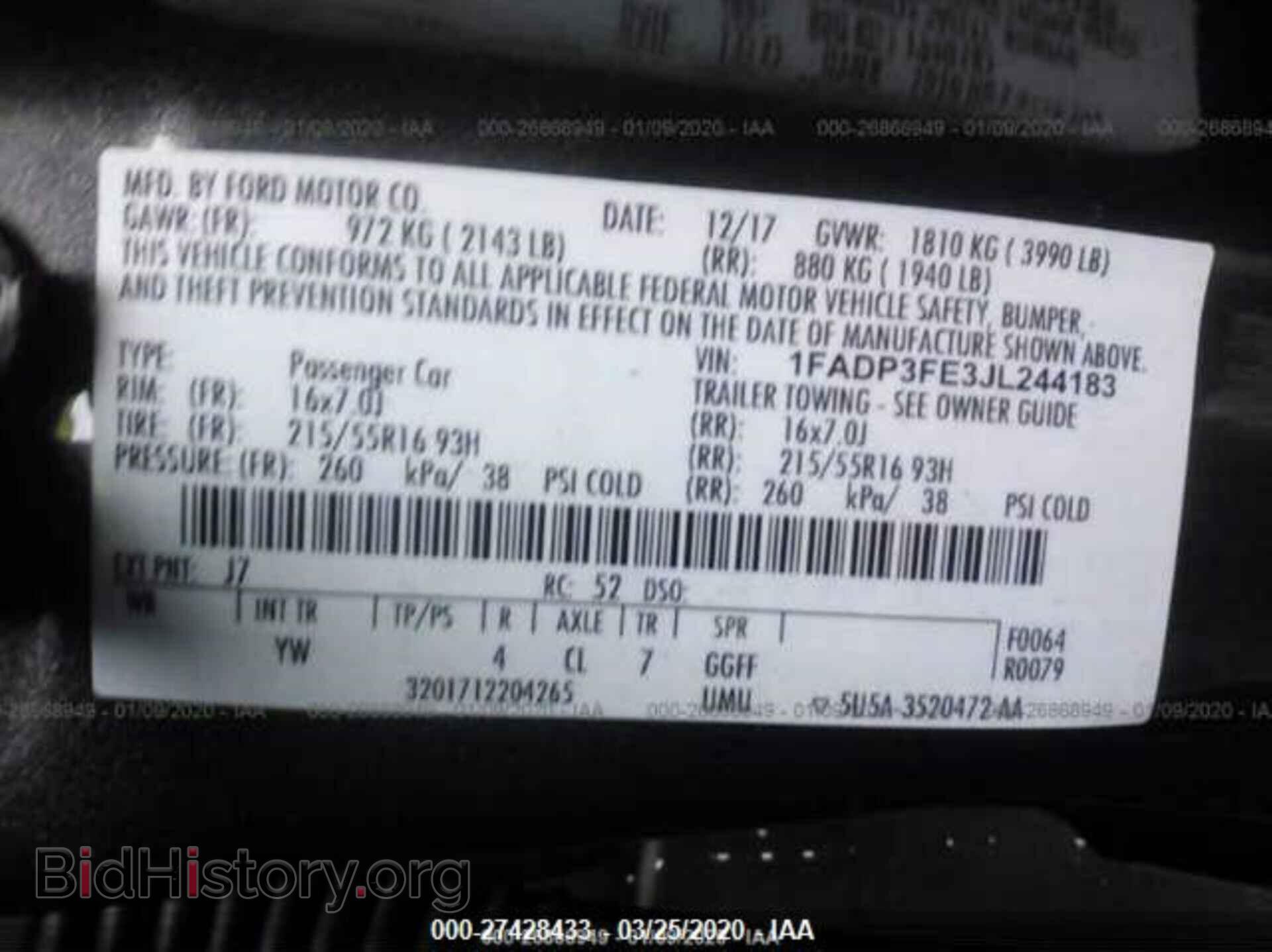 2018 FORD FOCUS - VIN: 1FADP3FE3JL244183 - Фото 9
