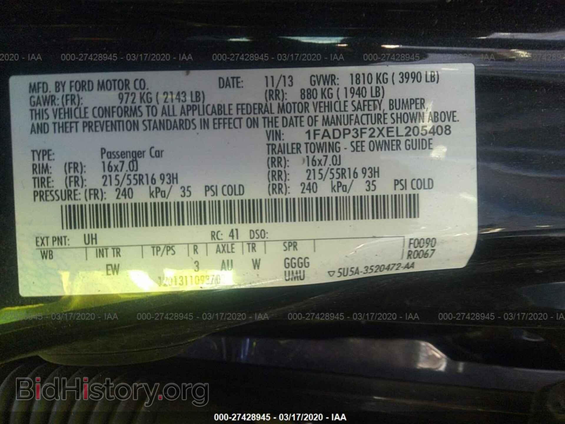 2014 FORD FOCUS - VIN: 1FADP3F2XEL205408 - Фото 9