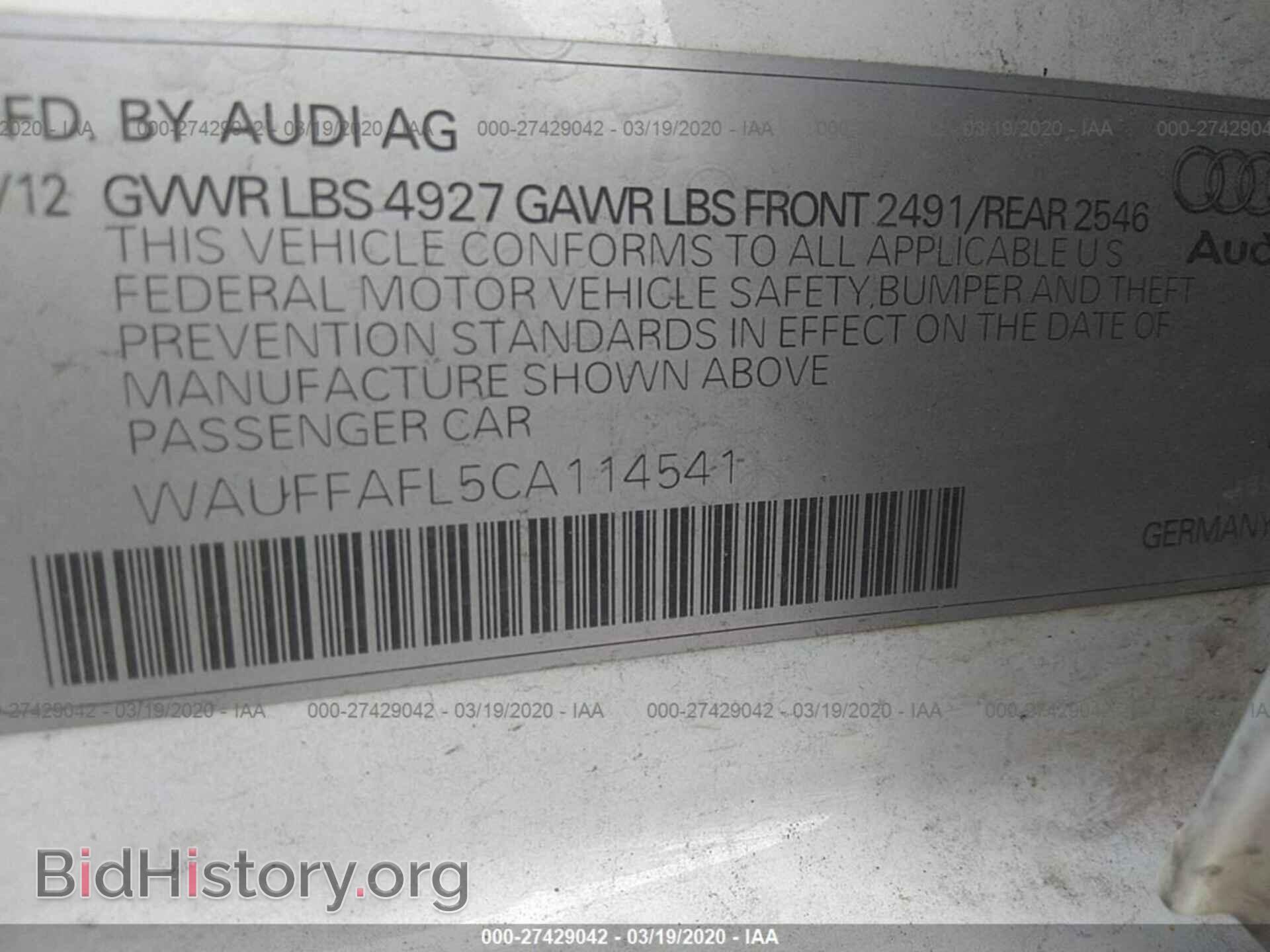 2012 AUDI A4 - VIN: WAUFFAFL5CA114541 - Photo 9