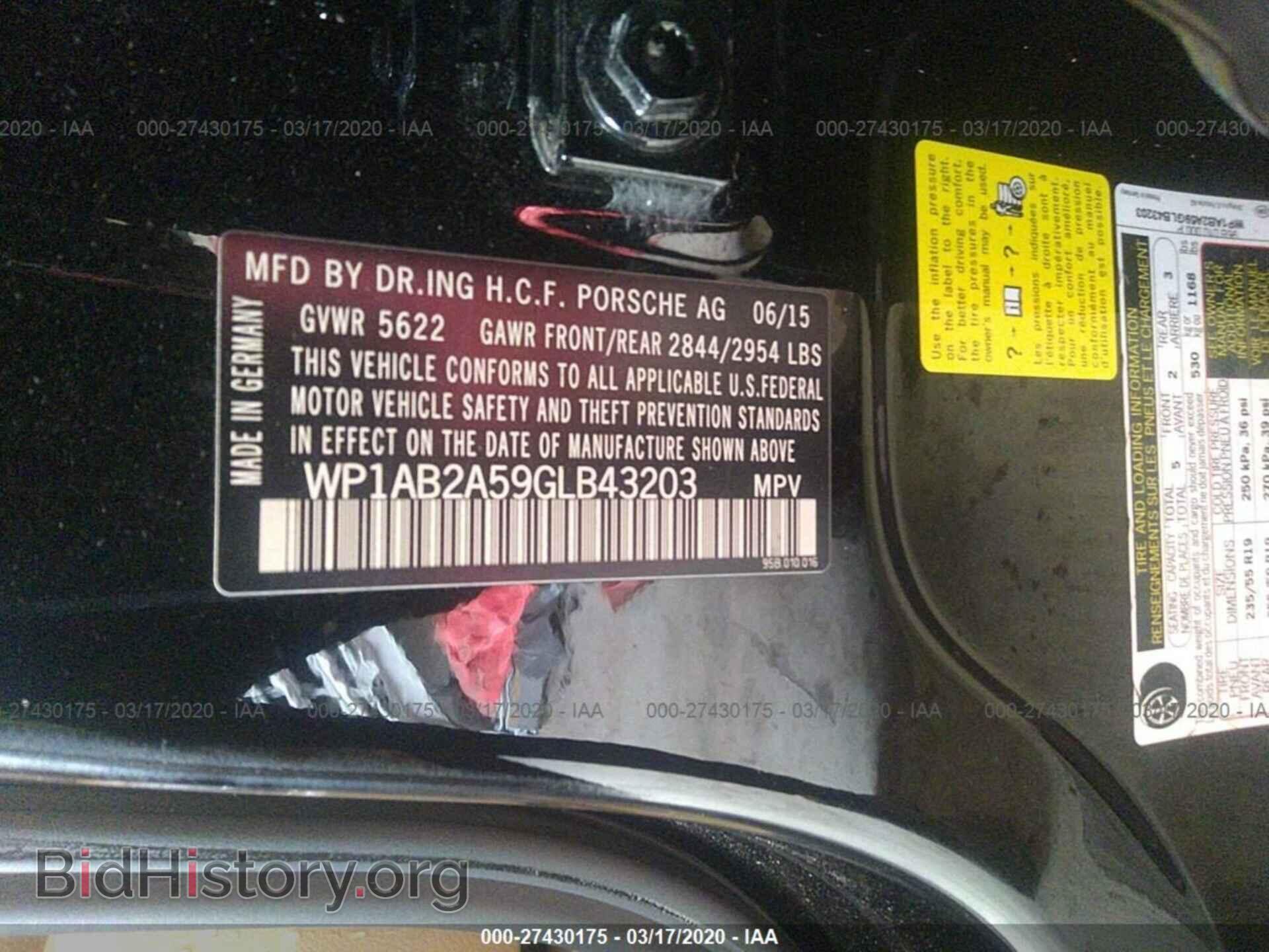 2016 PORSCHE MACAN - VIN: WP1AB2A59GLB43203 - Photo 9