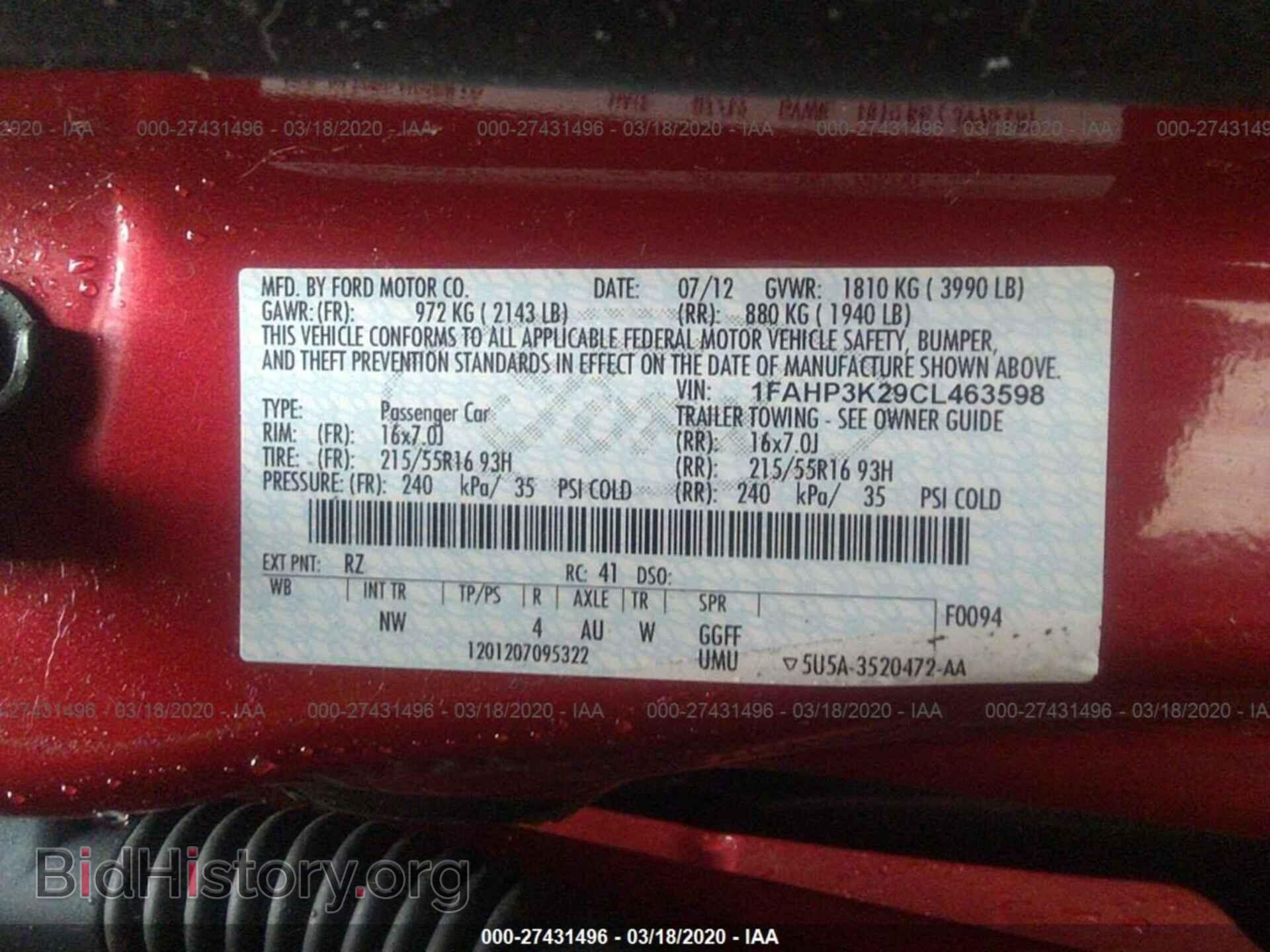 2012 FORD FOCUS - VIN: 1FAHP3K29CL463598 - Photo 9