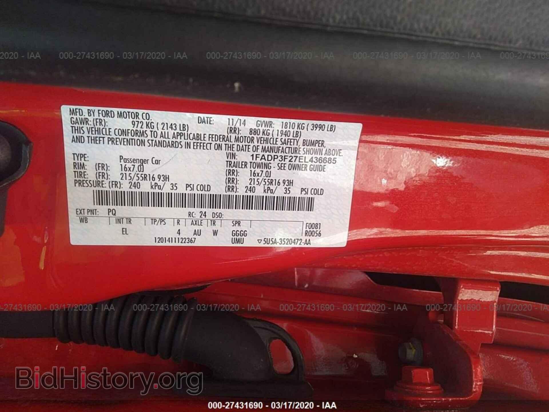 2014 FORD FOCUS - VIN: 1FADP3F27EL436685 - Фото 9