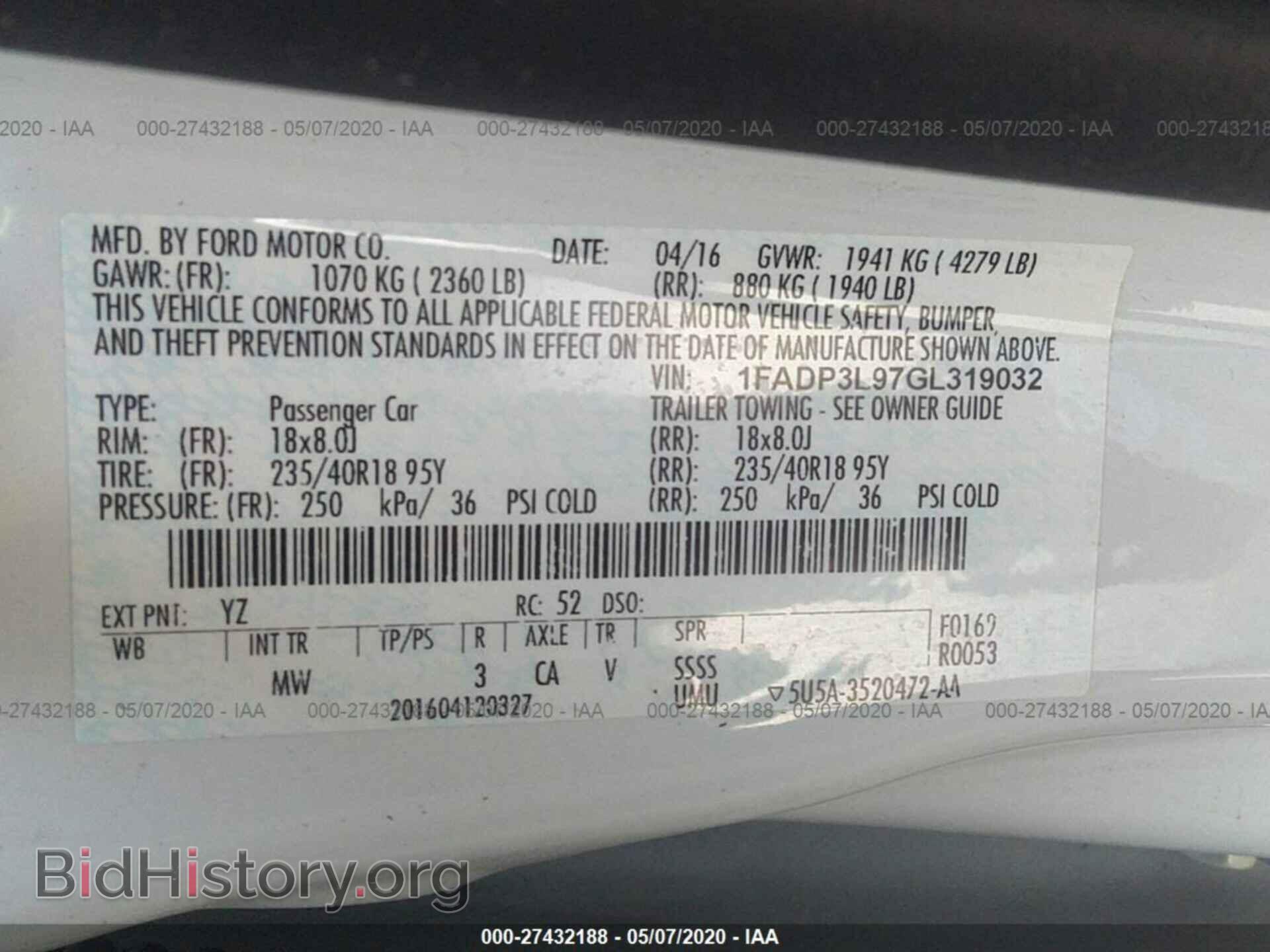 2016 FORD FOCUS - VIN: 1FADP3L97GL319032 - Фото 9