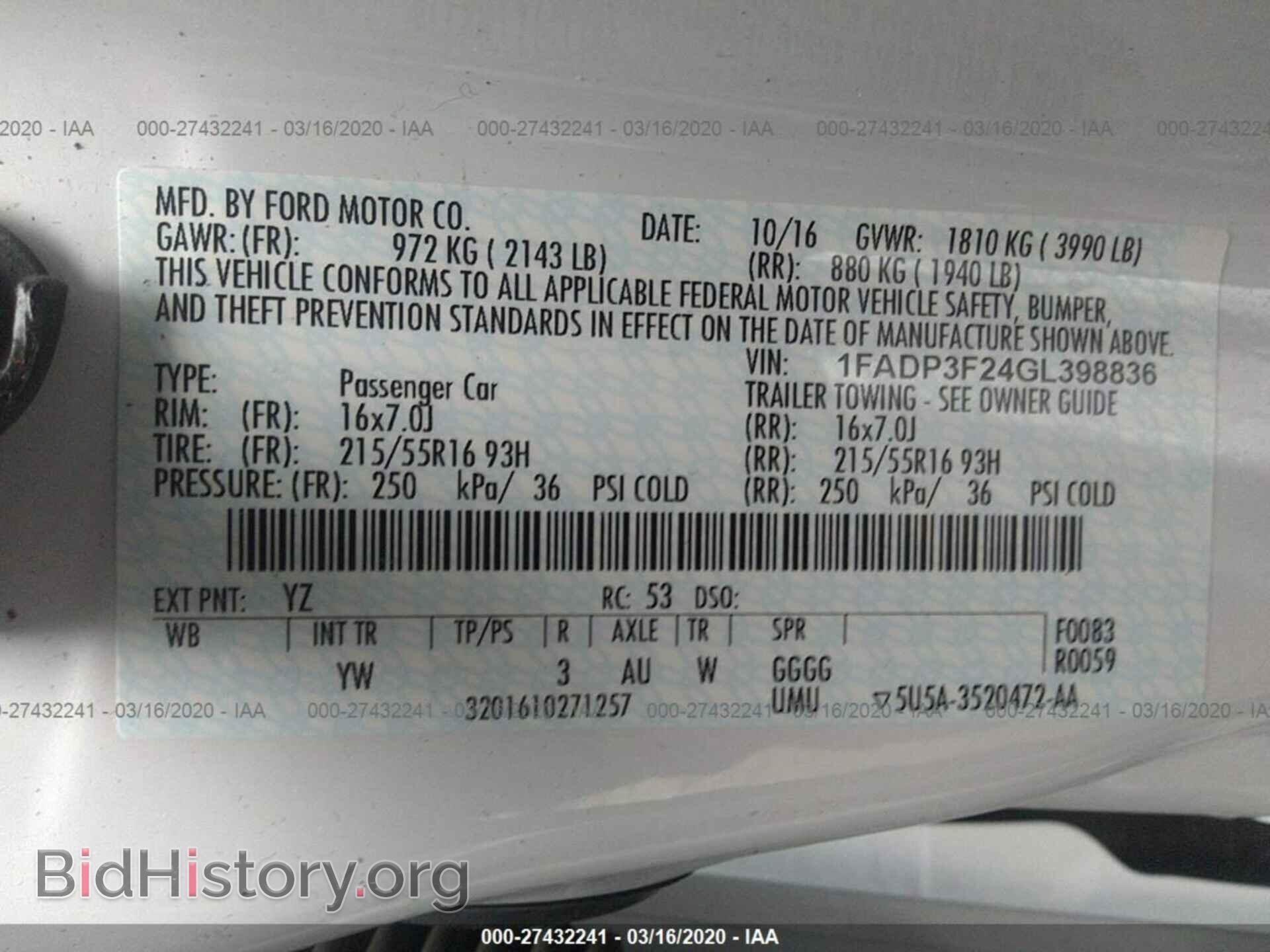 2016 FORD FOCUS - VIN: 1FADP3F24GL398836 - Фото 9