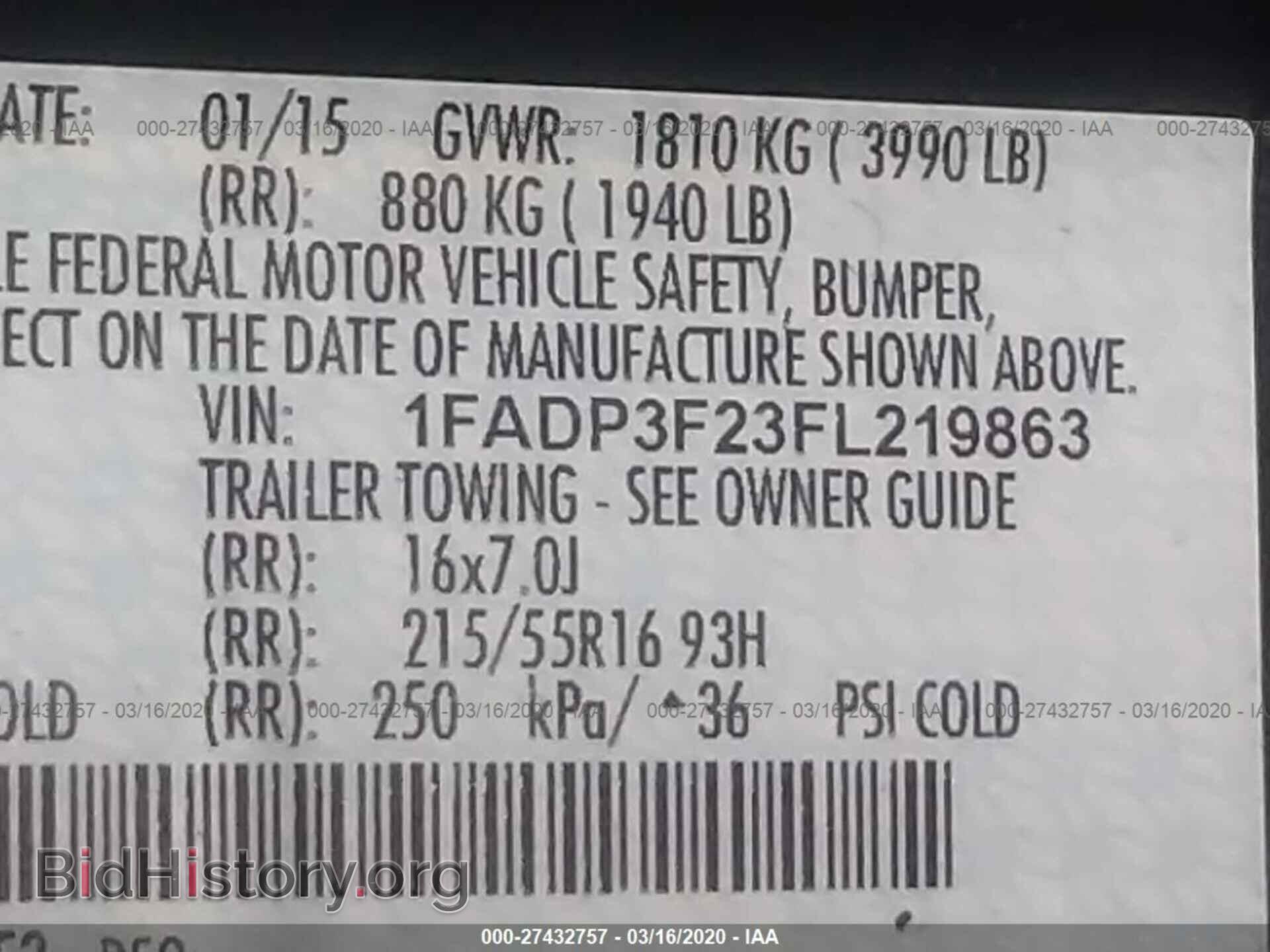 2015 FORD FOCUS - VIN: 1FADP3F23FL219863 - Photo 9