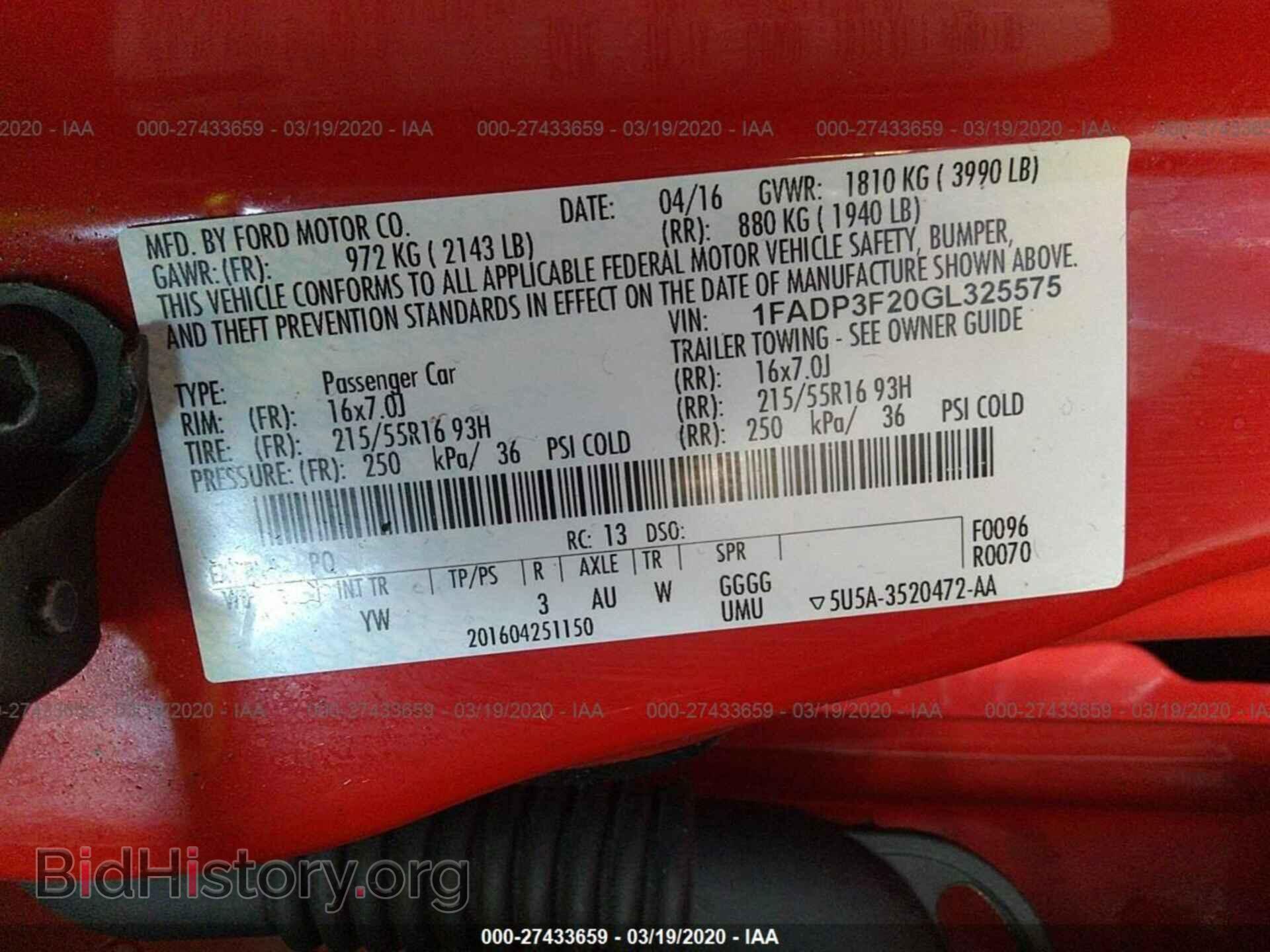 2016 FORD FOCUS - VIN: 1FADP3F20GL325575 - Фото 9