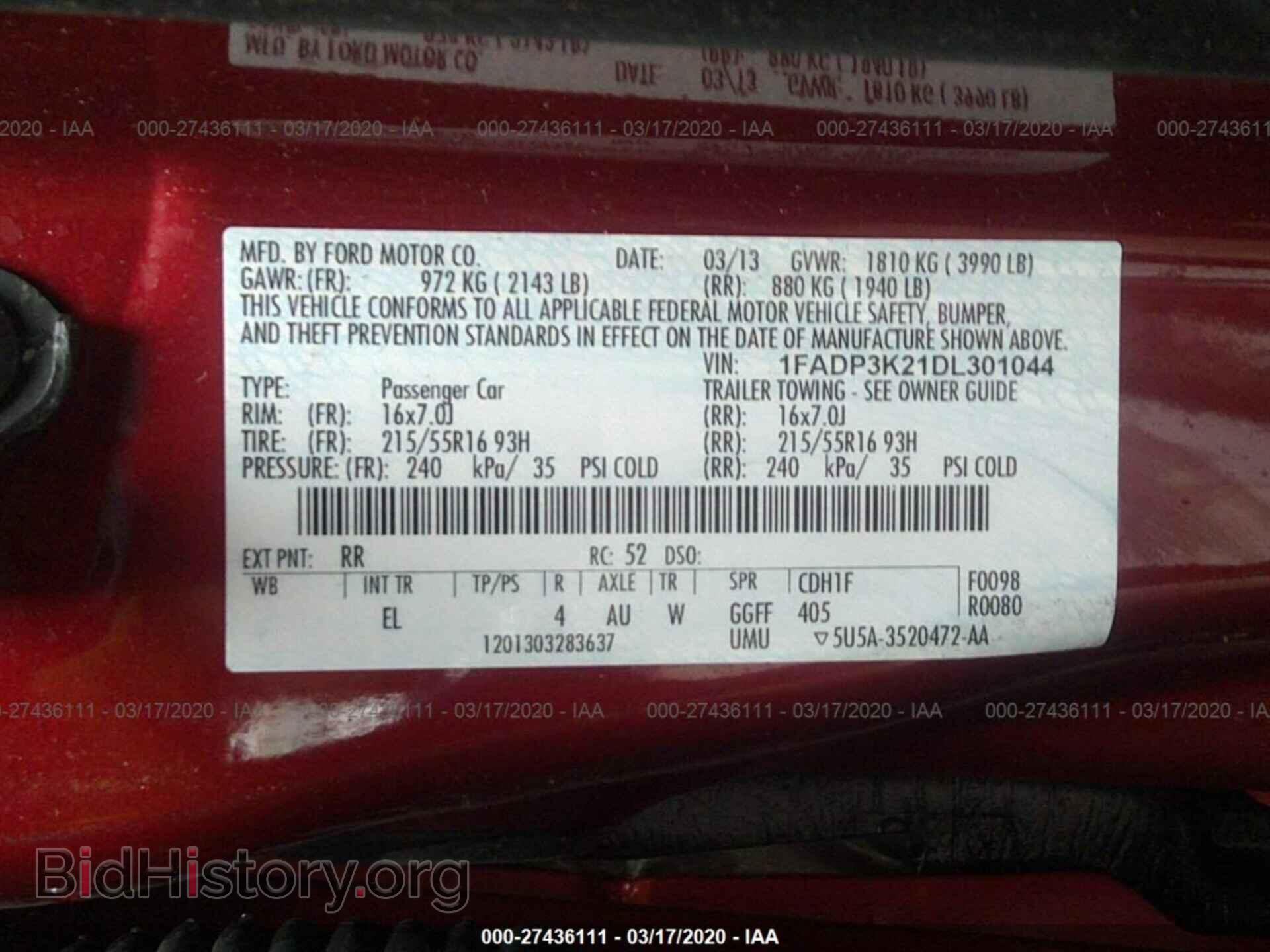 2013 FORD FOCUS - VIN: 1FADP3K21DL301044 - Photo 9