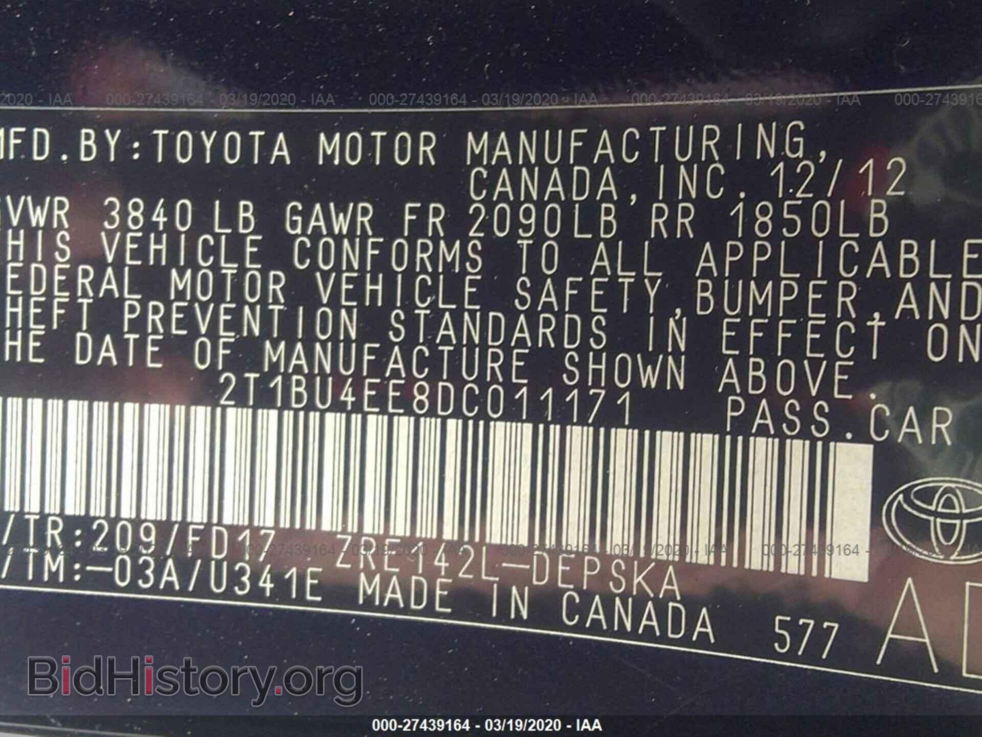 2013 TOYOTA COROLLA - VIN: 2T1BU4EE8DC011171 - Photo 9