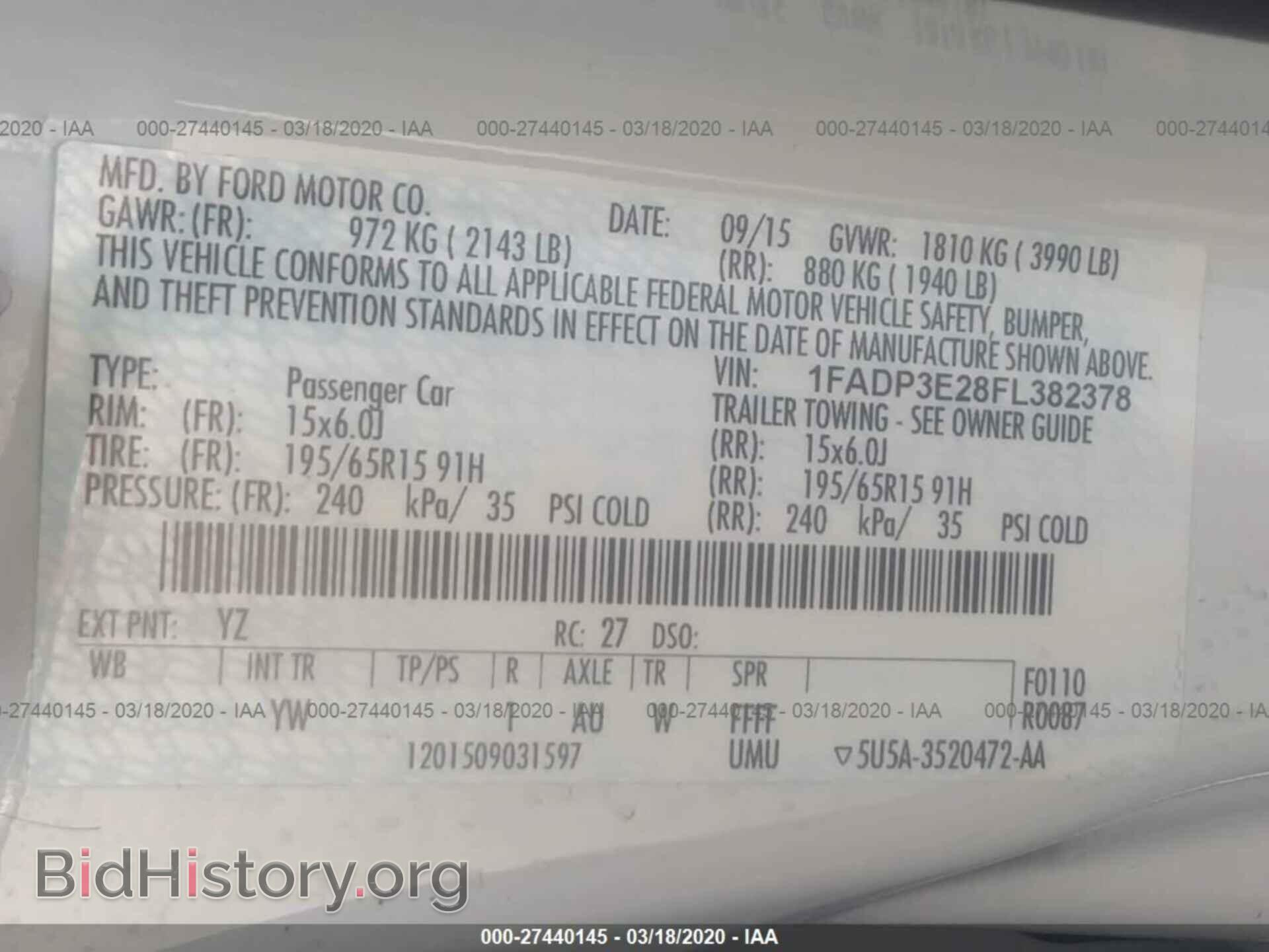 2015 FORD FOCUS - VIN: 1FADP3E28FL382378 - Фото 9