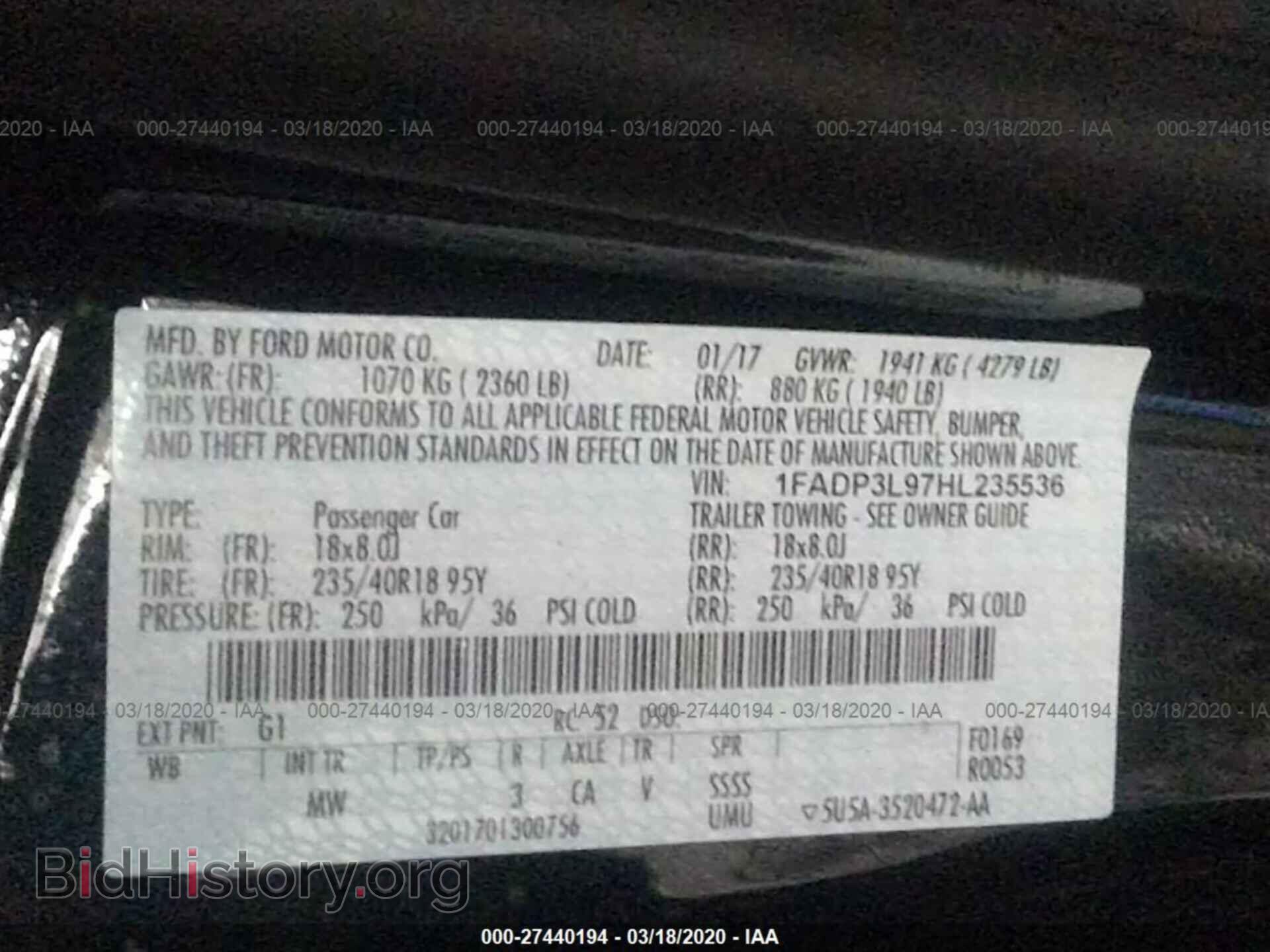 2017 FORD FOCUS - VIN: 1FADP3L97HL235536 - Фото 9