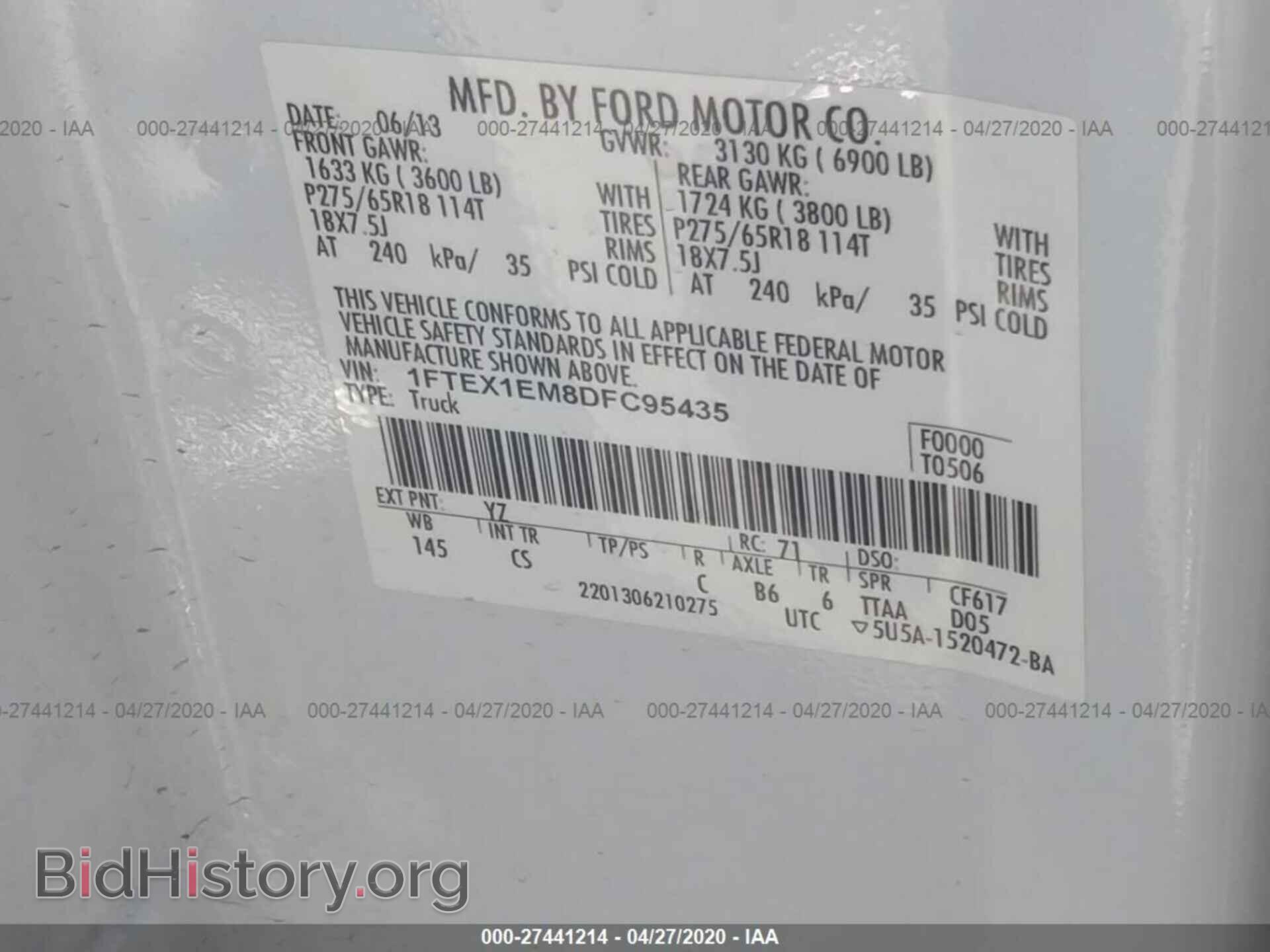 2013 FORD F150 - VIN: 1FTEX1EM8DFC95435 - Фото 9