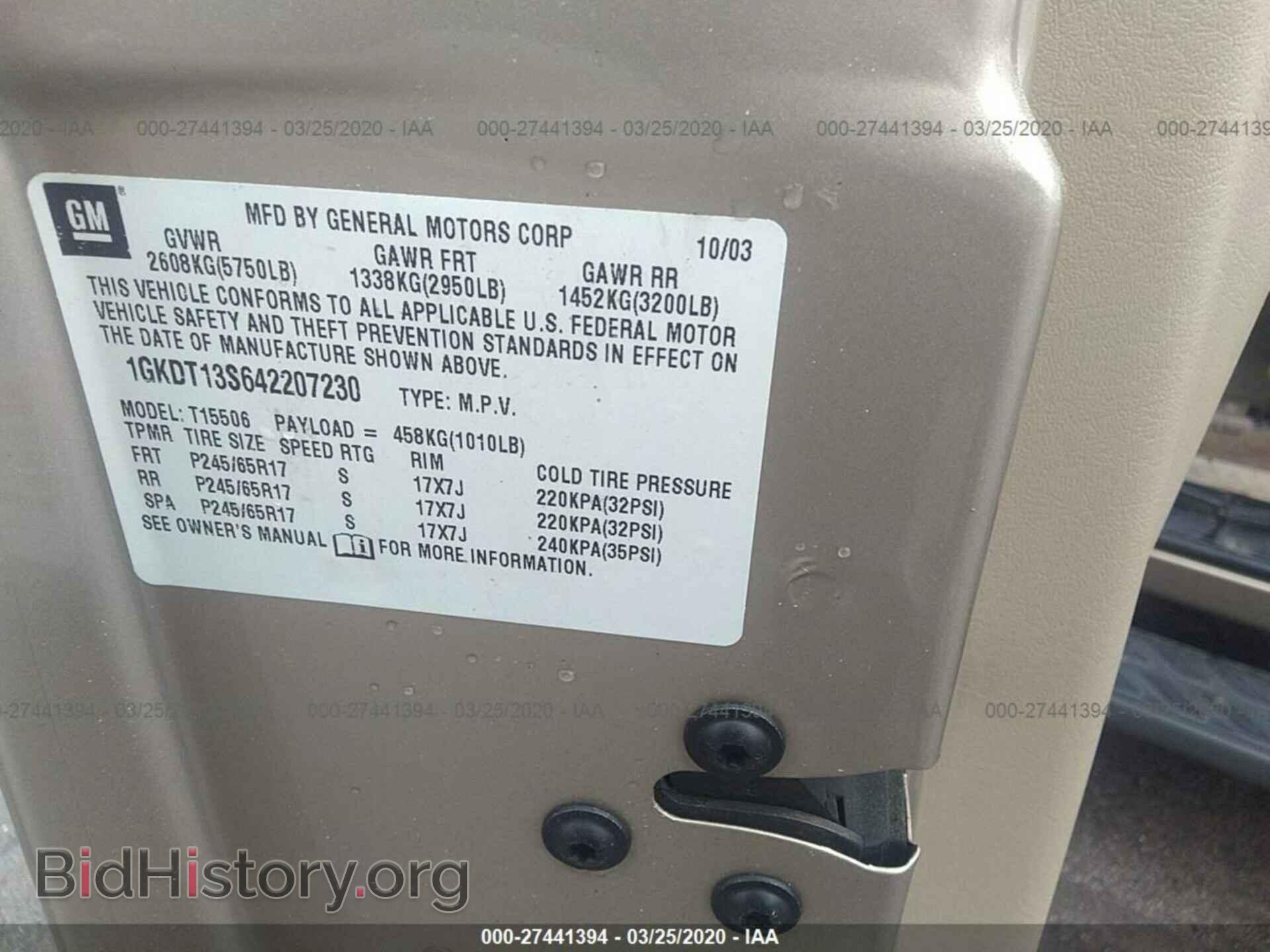 2004 GMC ENVOY - VIN: 1GKDT13S642207230 - Фото 9