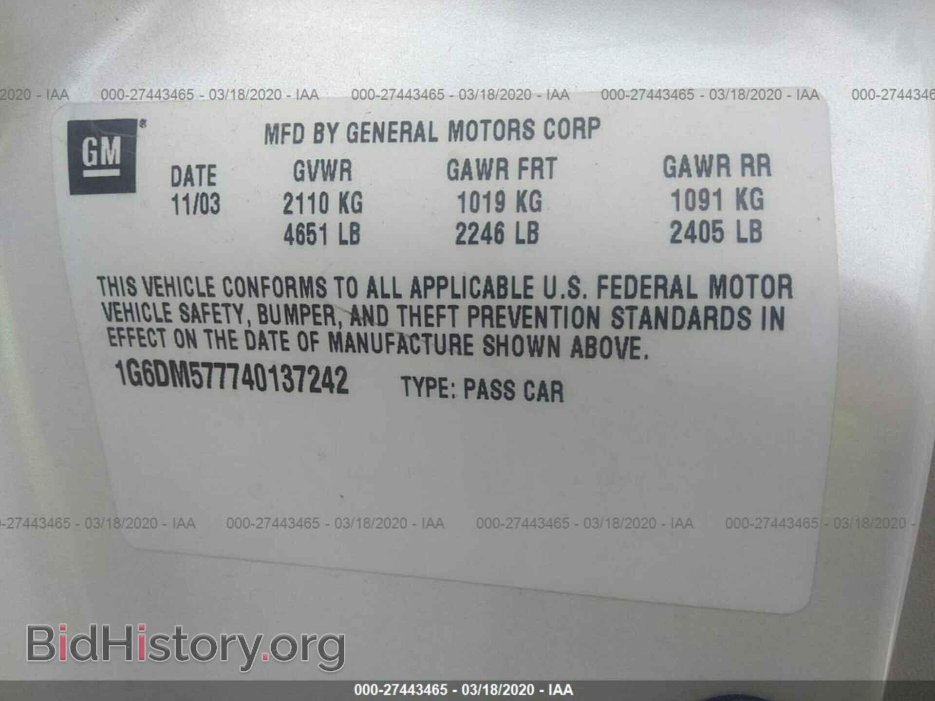 2004 CADILLAC CTS - VIN: 1G6DM577740137242 - Фото 9