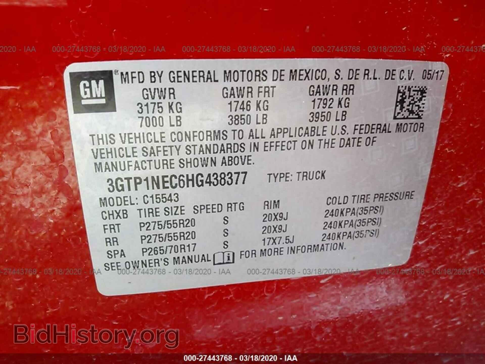 2017 GMC SIERRA - VIN: 3GTP1NEC6HG438377 - Фото 9