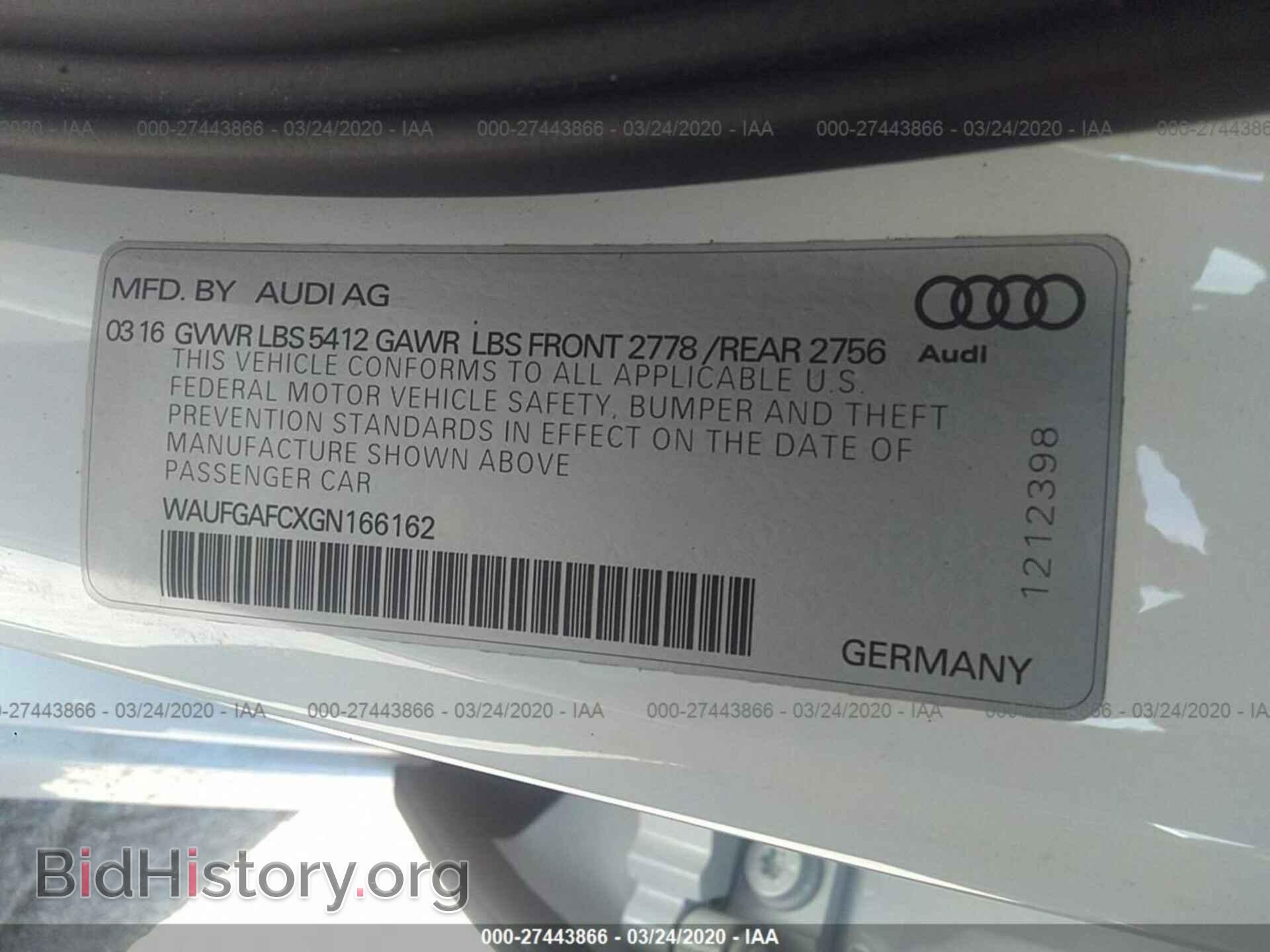 2016 AUDI A6 - VIN: WAUFGAFCXGN166162 - Фото 9