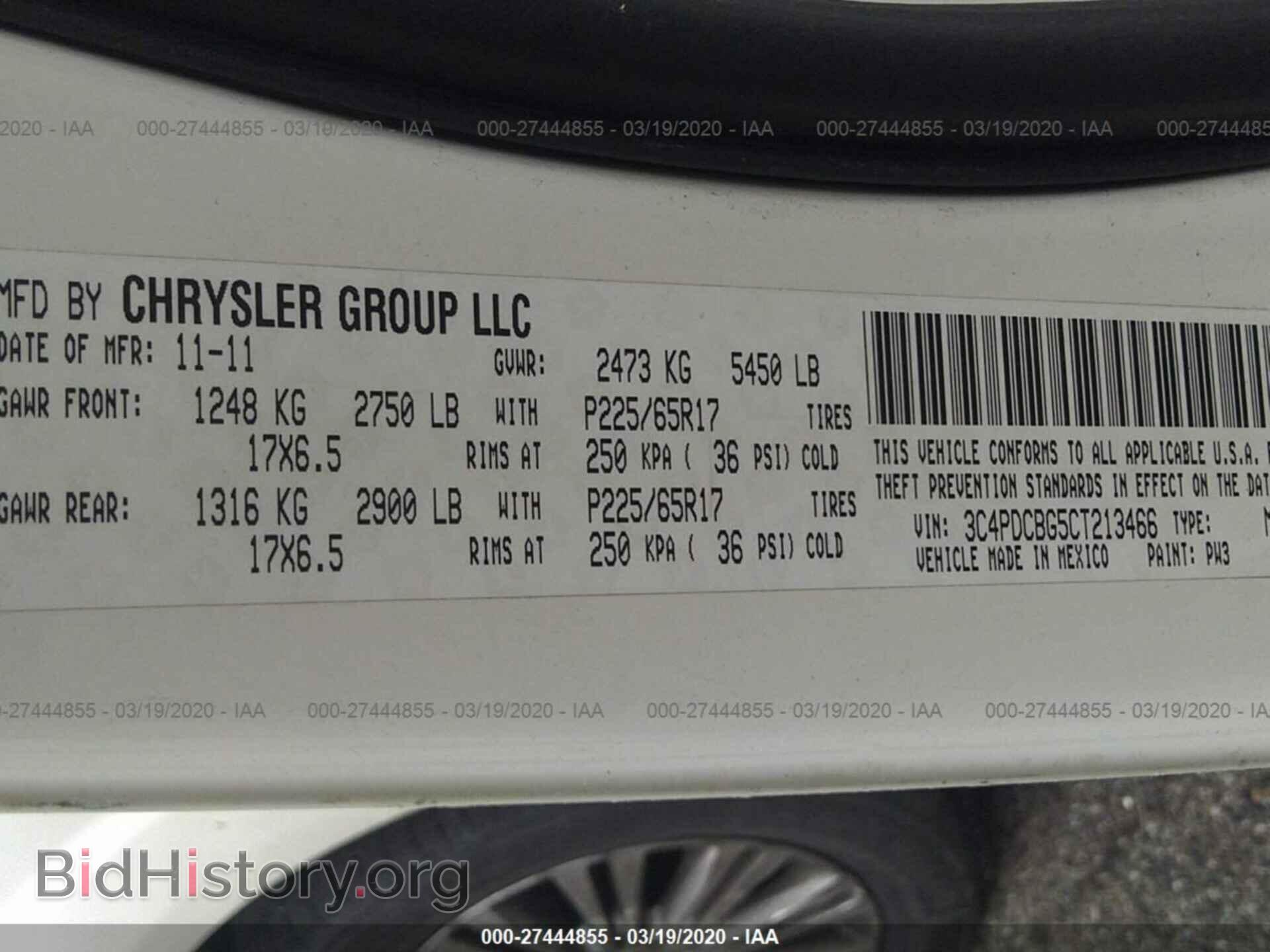 2012 DODGE JOURNEY - VIN: 3C4PDCBG5CT213466 - Фото 9