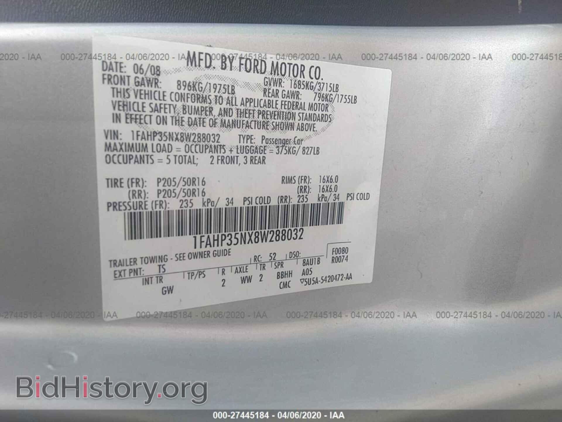 2008 FORD FOCUS - VIN: 1FAHP35NX8W288032 - Фото 9
