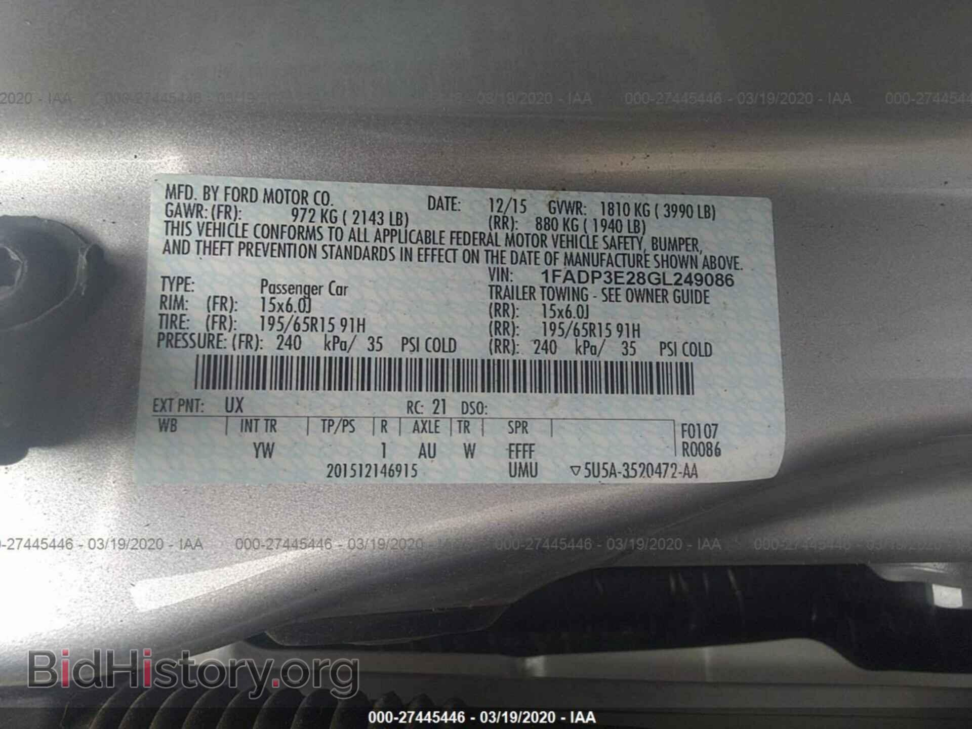 2016 FORD FOCUS - VIN: 1FADP3E28GL249086 - Photo 9