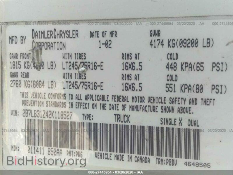 2002 Dodge RAM VAN (VIN 2B7LB31Z42K118527) — photo 9 of 11