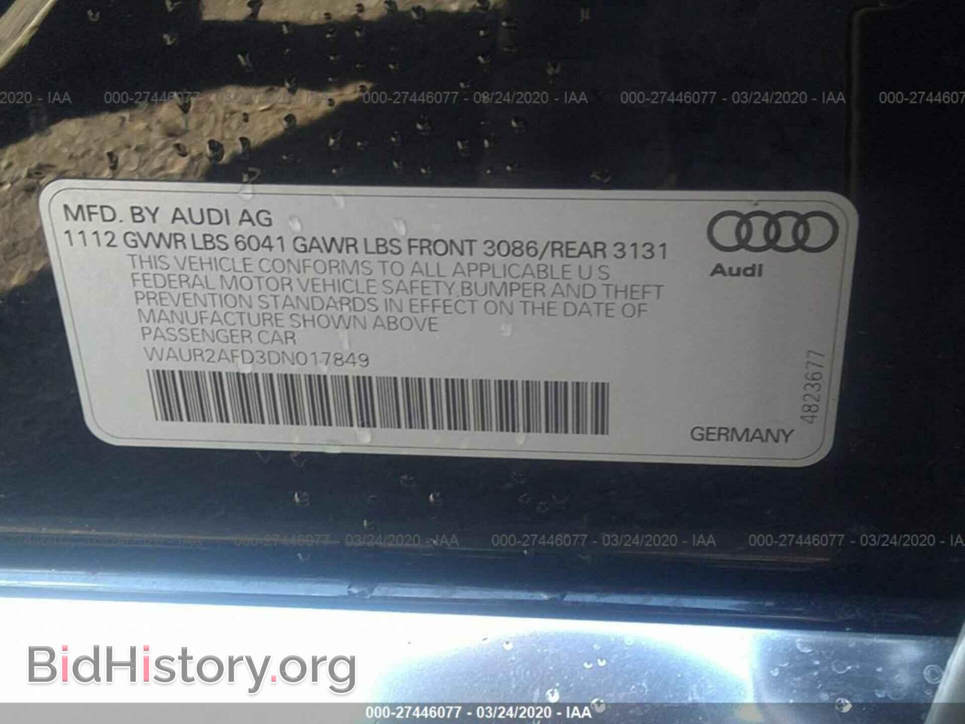 2013 AUDI A8 L - VIN: WAUR2AFD3DN017849 - Photo 9