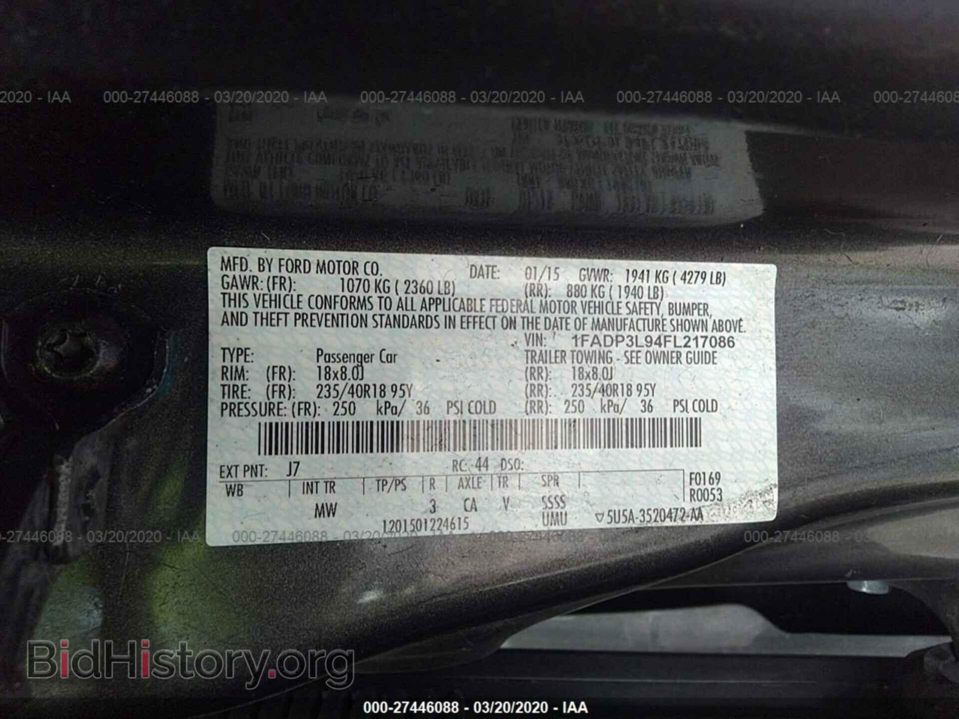 2015 FORD FOCUS - VIN: 1FADP3L94FL217086 - Фото 9
