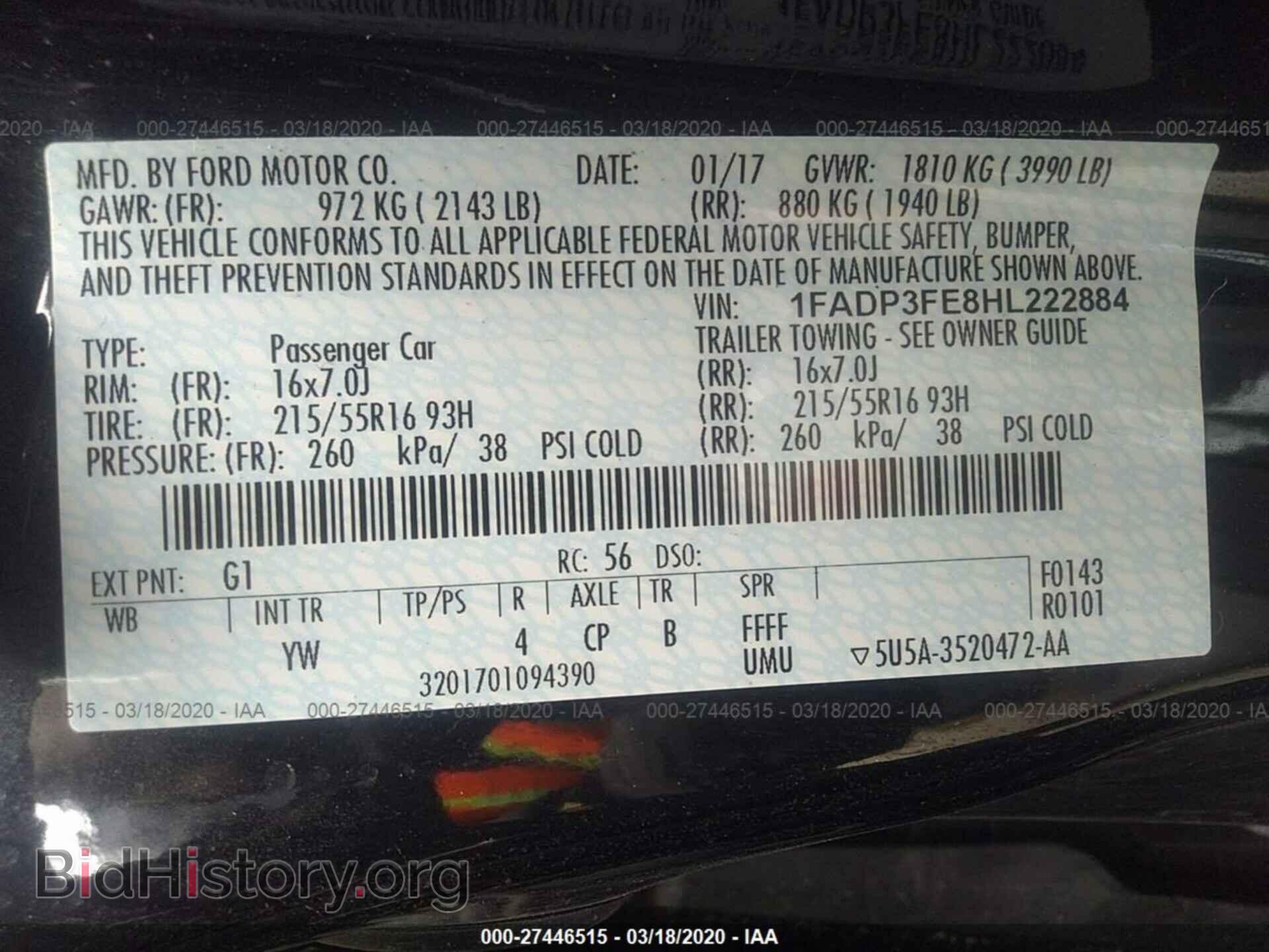 2017 FORD FOCUS - VIN: 1FADP3FE8HL222884 - Photo 9