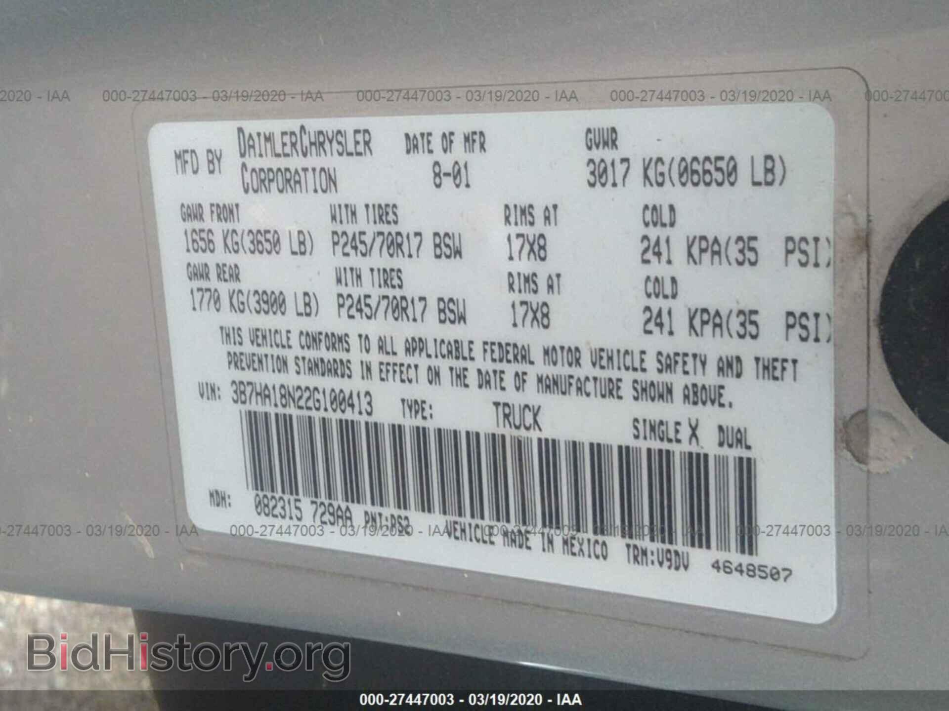 2002 DODGE RAM 1500 - VIN: 3B7HA18N22G100413 - Photo 9