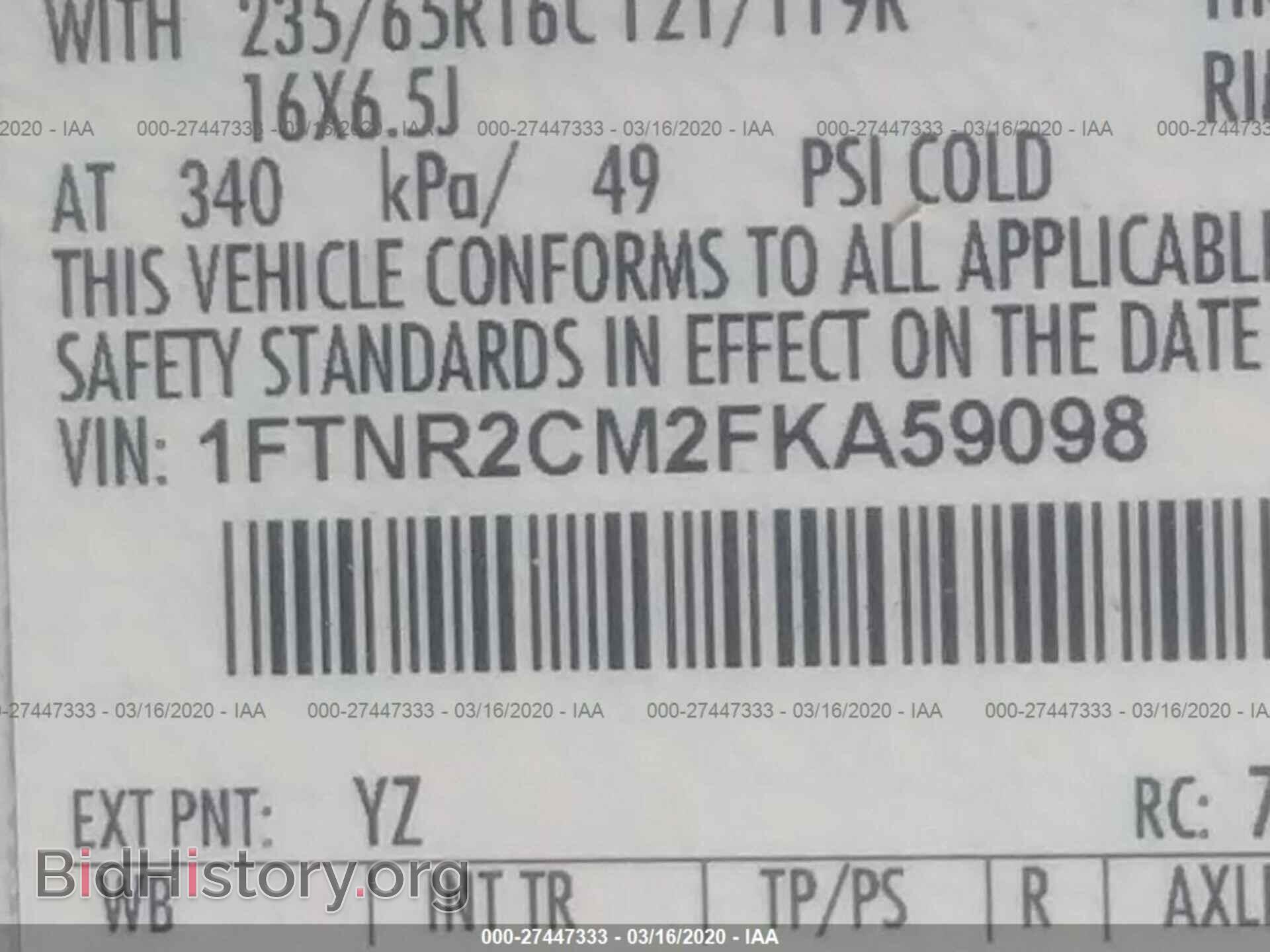 2015 FORD TRANSIT - VIN: 1FTNR2CM2FKA59098 - Фото 9