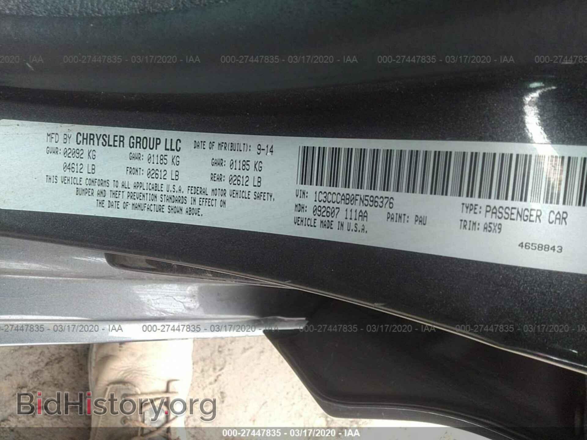 2015 CHRYSLER 200 - VIN: 1C3CCCAB0FN596376 - Photo 9