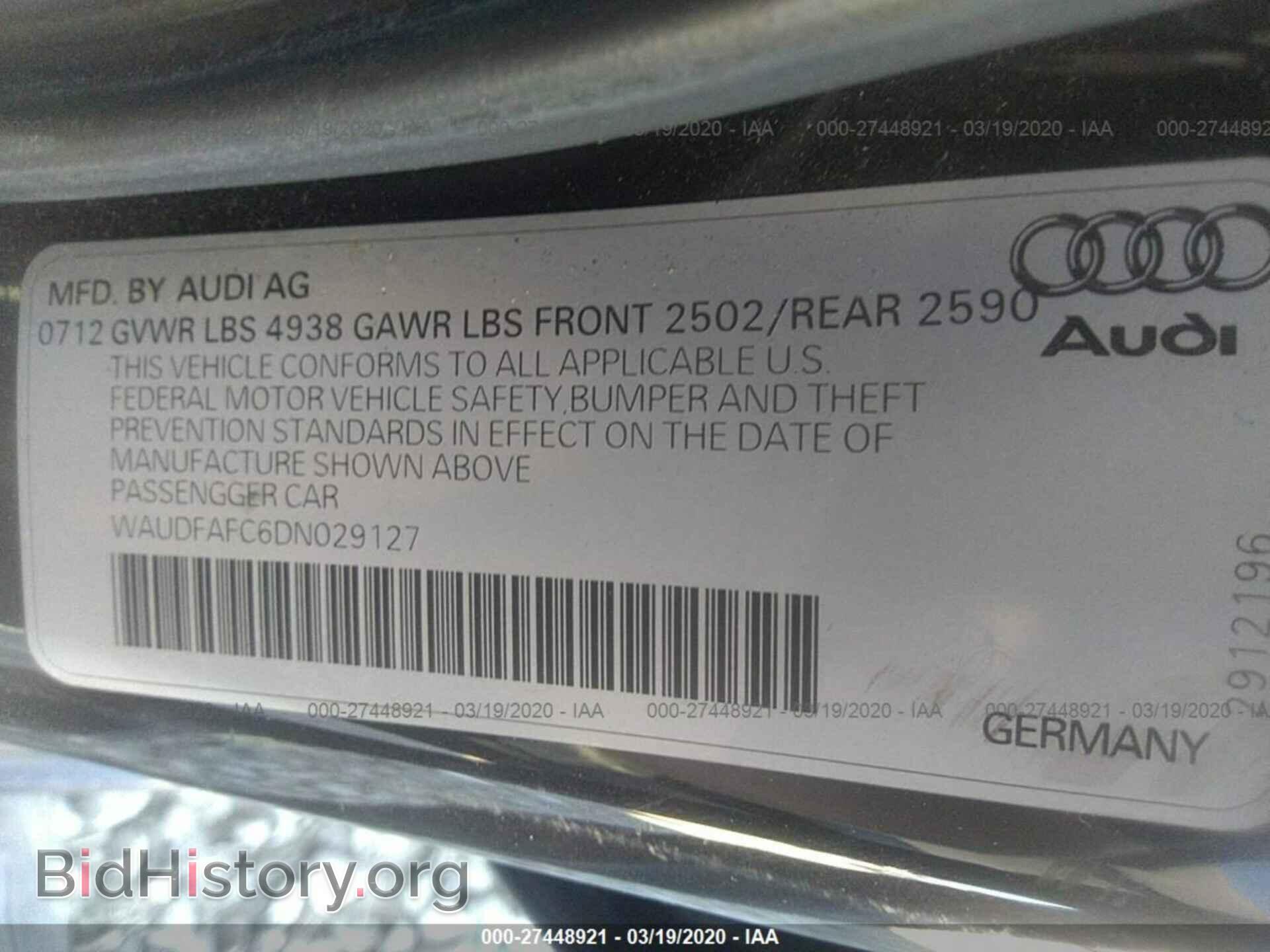 2013 AUDI A6 - VIN: WAUDFAFC6DN029127 - Фото 9