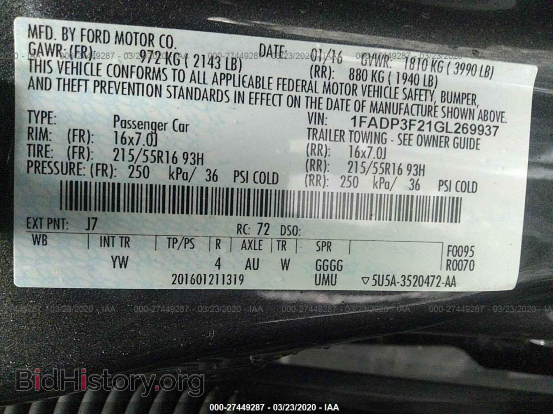 2016 FORD FOCUS - VIN: 1FADP3F21GL269937 - Фото 9