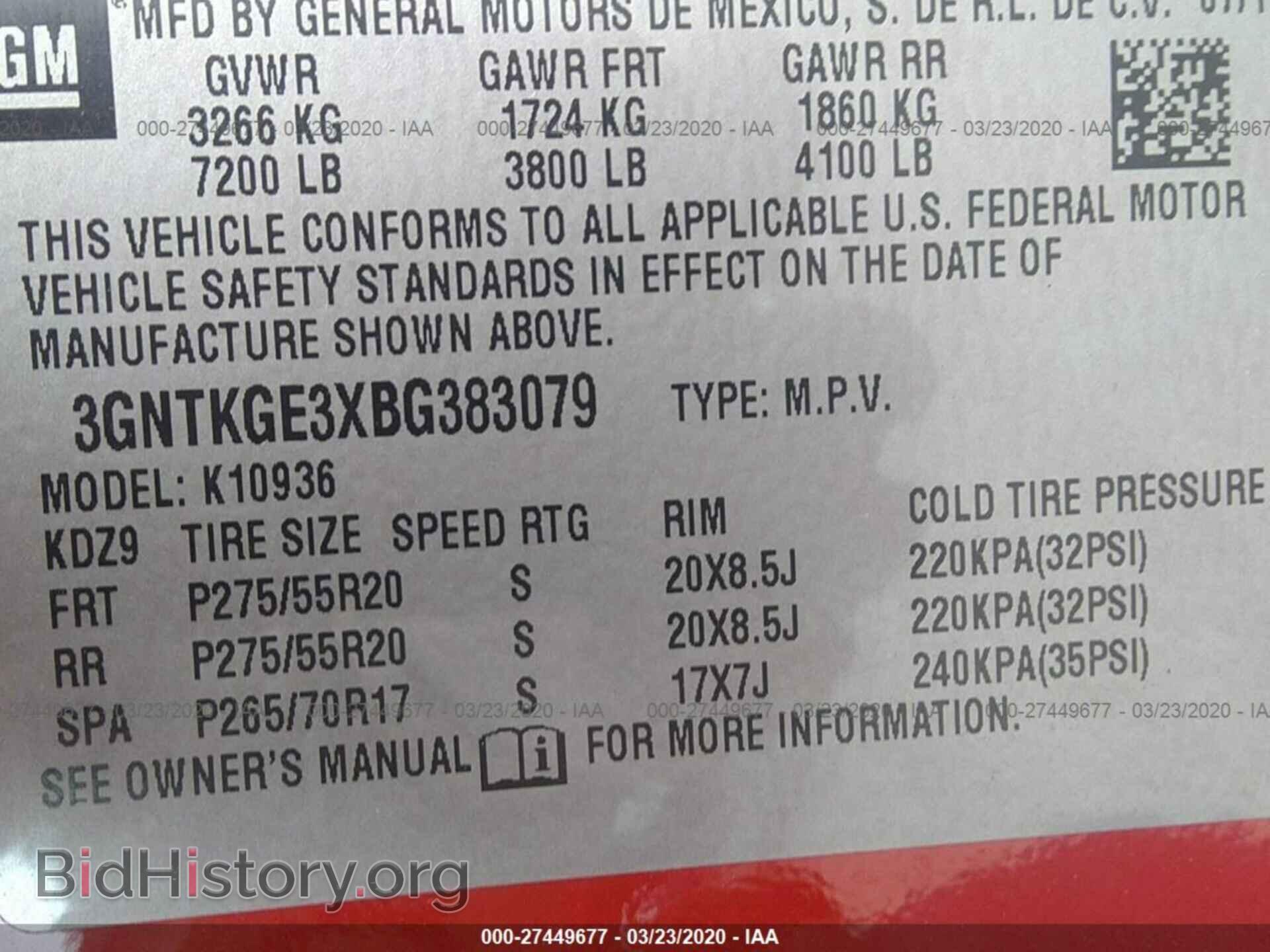 2011 CHEVROLET AVALANCHE - VIN: 3GNTKGE3XBG383079 - Фото 9