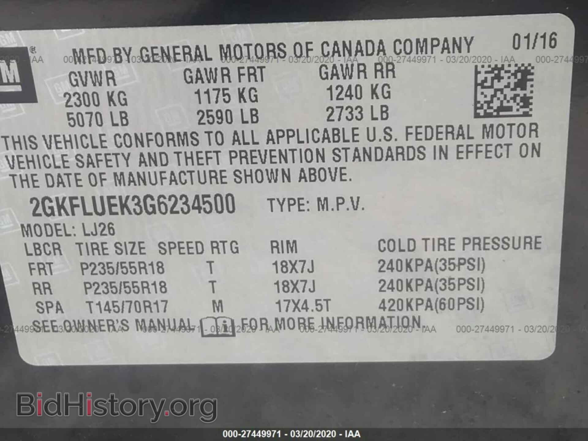2016 GMC TERRAIN - VIN: 2GKFLUEK3G6234500 - Фото 9