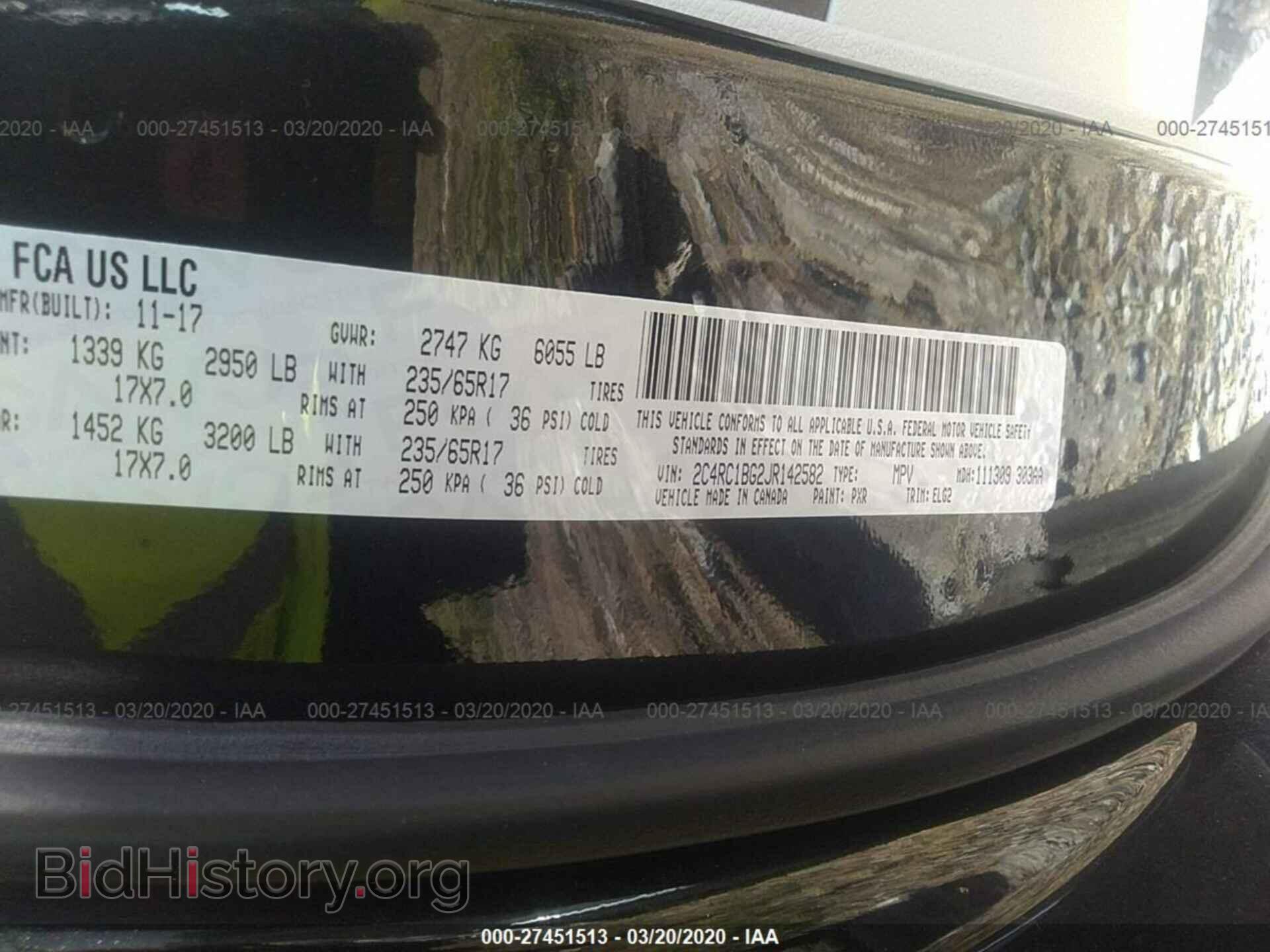 2018 CHRYSLER PACIFICA - VIN: 2C4RC1BG2JR142582 - Фото 9