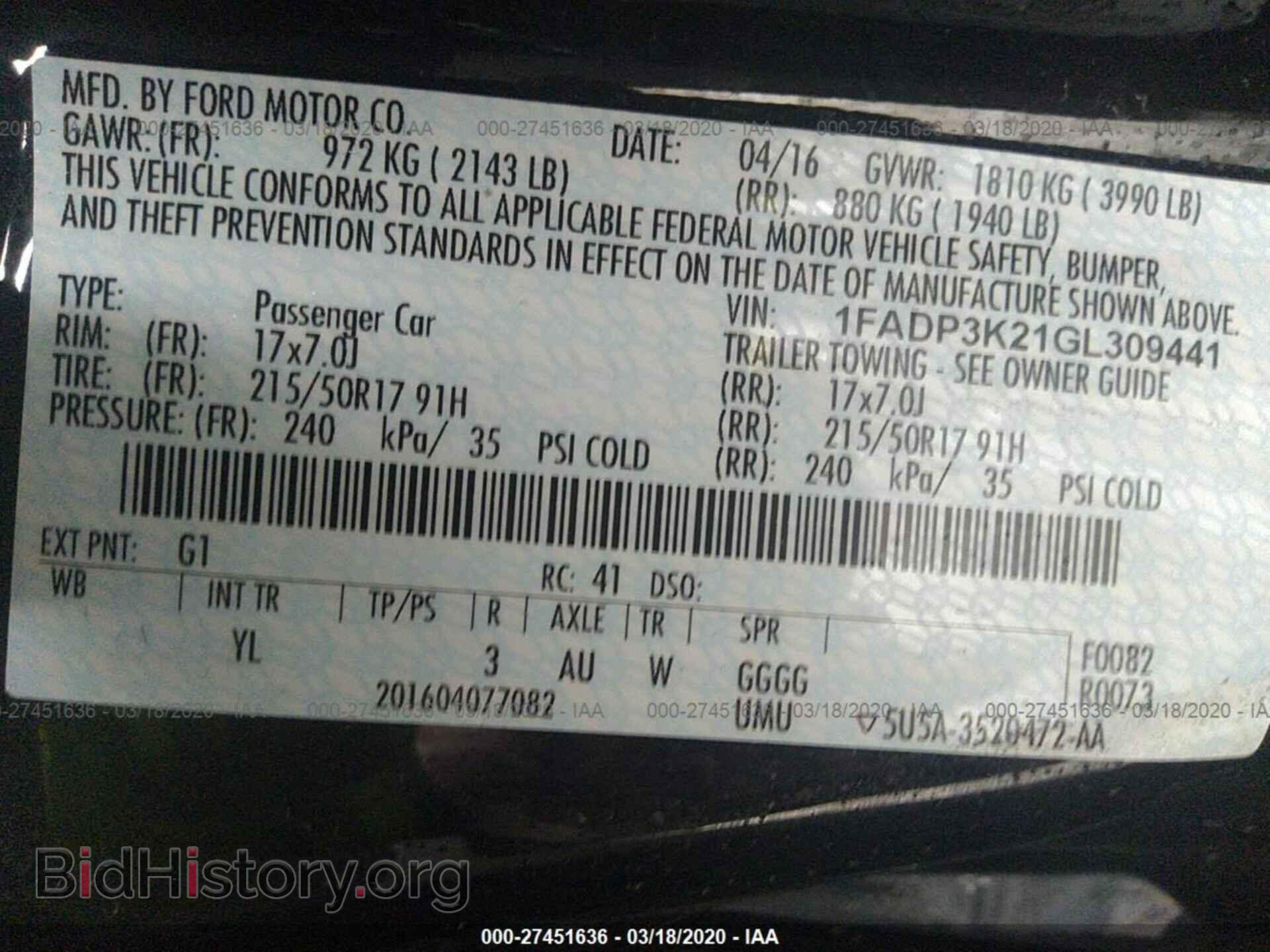 2016 FORD FOCUS - VIN: 1FADP3K21GL309441 - Photo 9