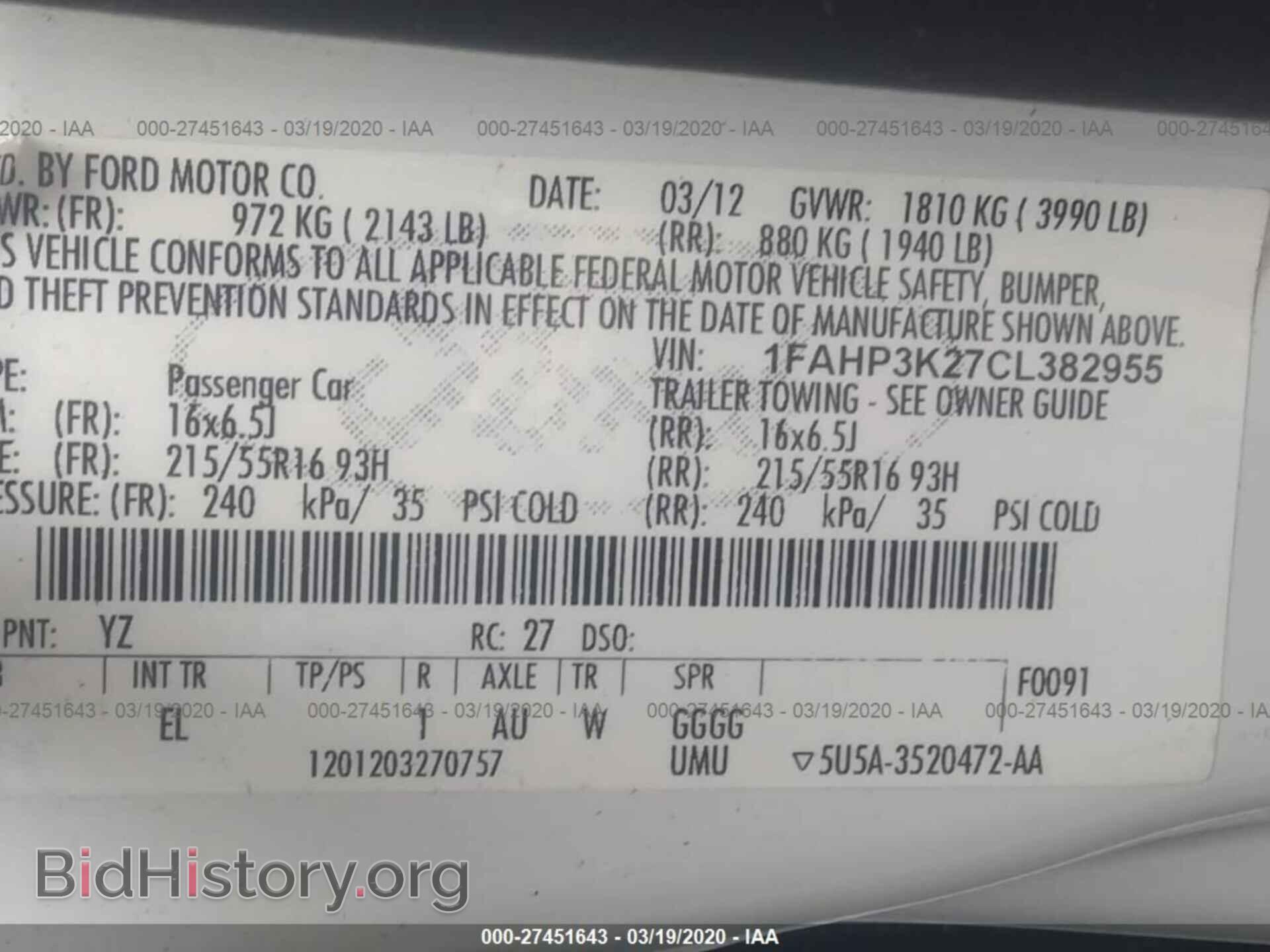 2012 FORD FOCUS - VIN: 1FAHP3K27CL382955 - Photo 9