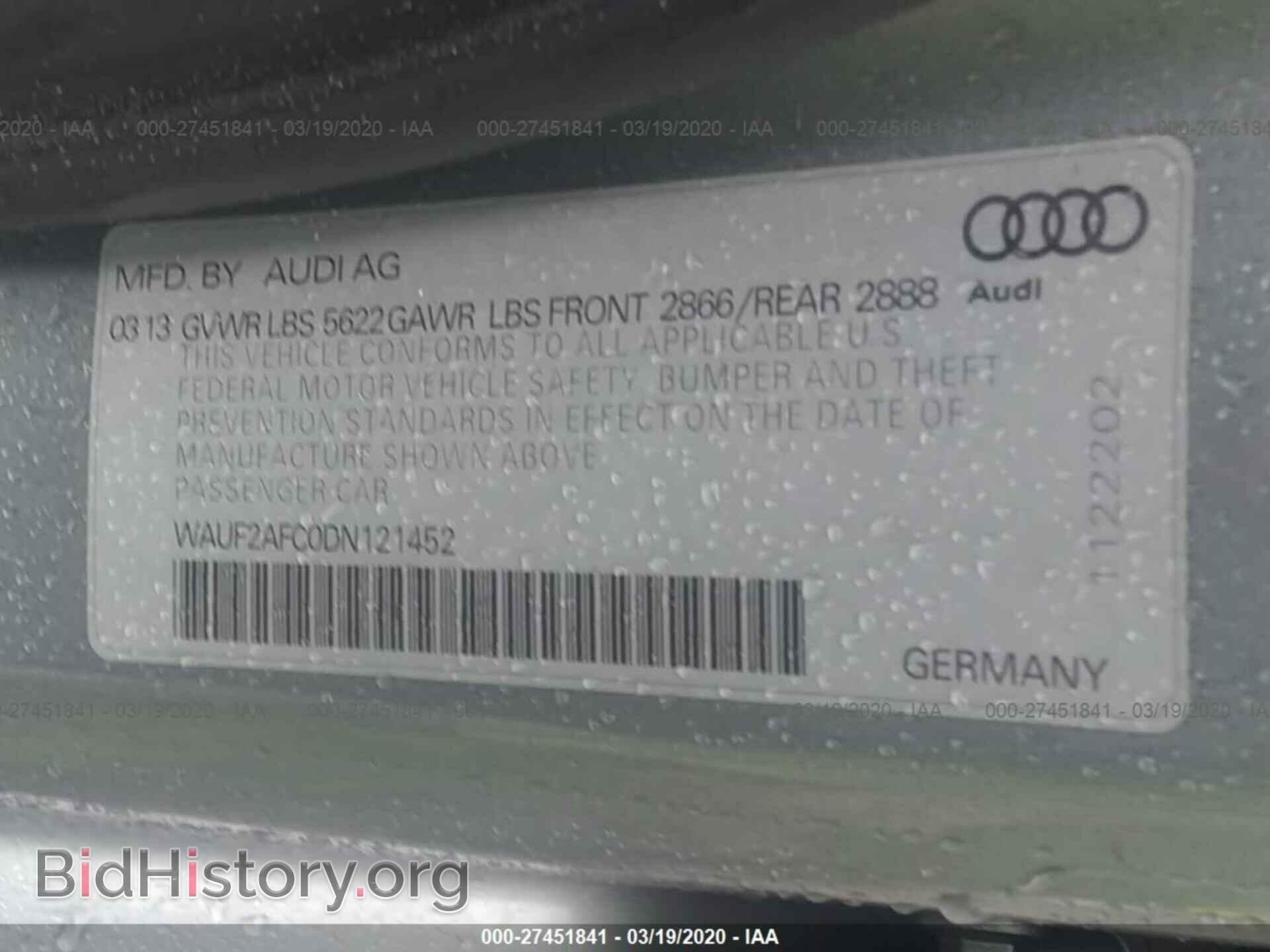 2013 AUDI S6 - VIN: WAUF2AFC0DN121452 - Фото 9
