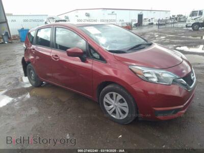 2017 Nissan VERSA NOTE S/S Plus/SV/SL/SR, бордовый — VIN 3N1CE2CP4HL364393, IAAI
