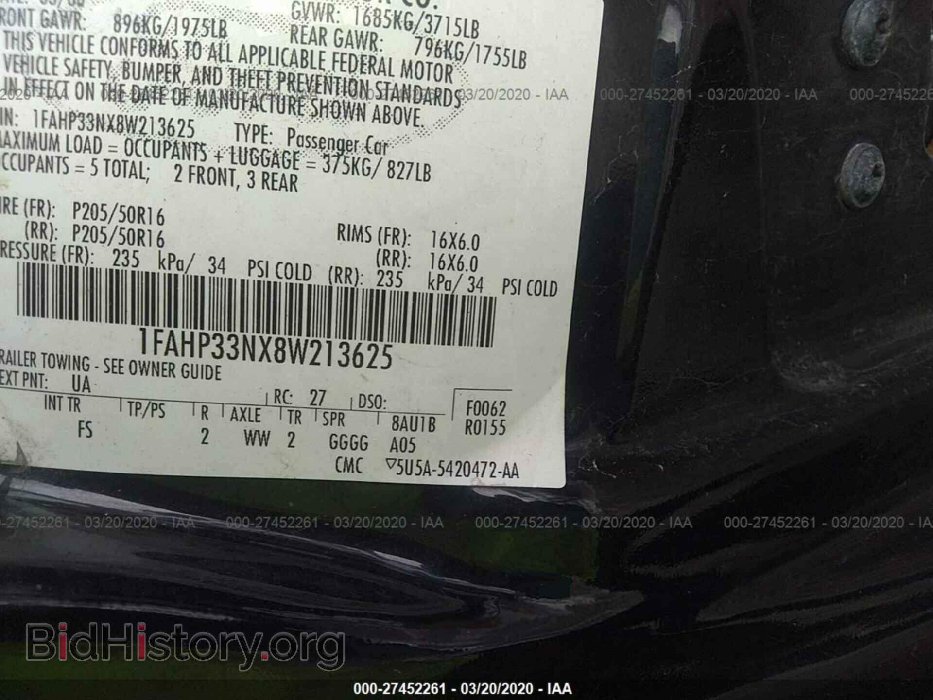 2008 FORD FOCUS - VIN: 1FAHP33NX8W213625 - Фото 9