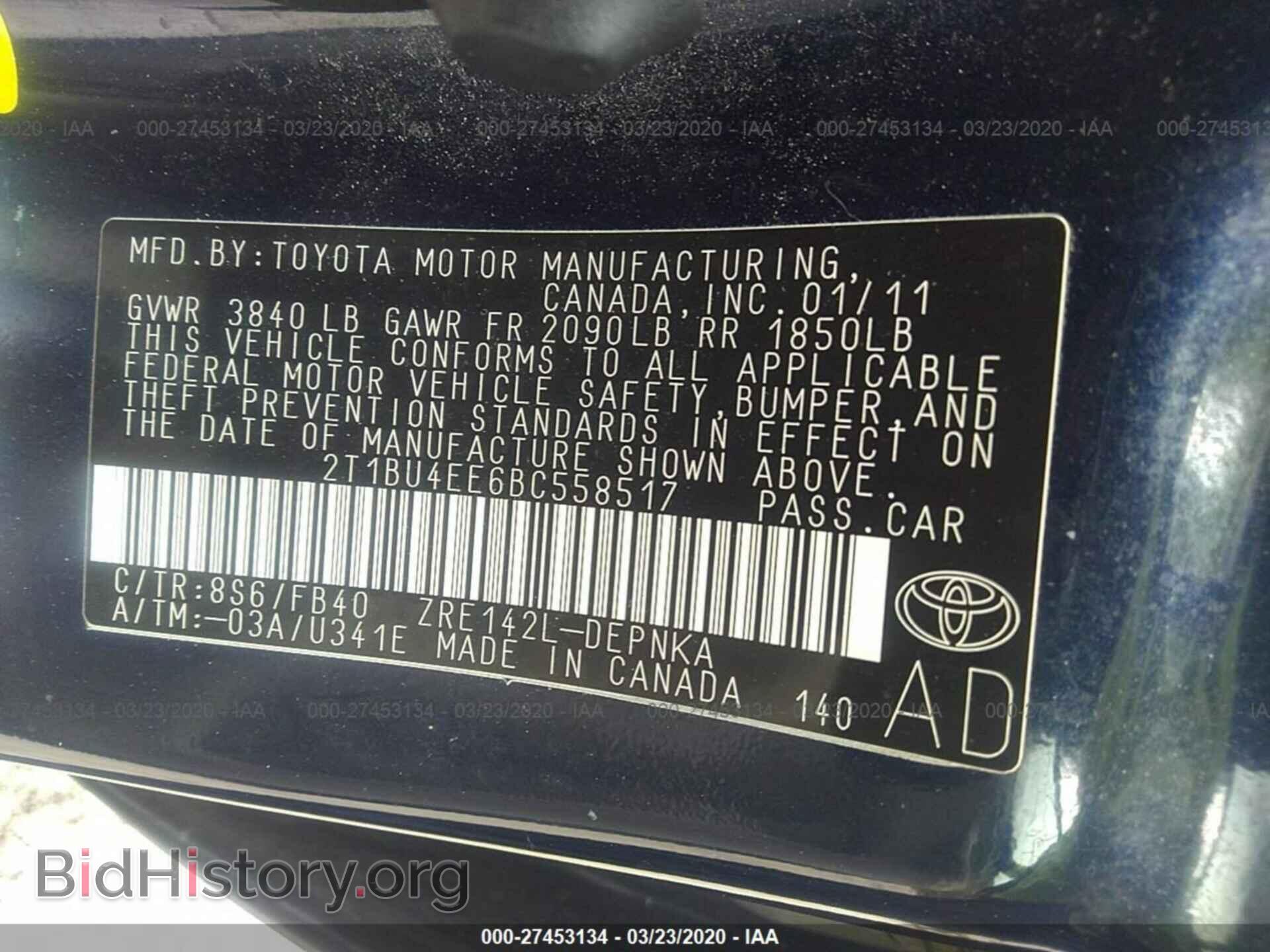 2011 TOYOTA COROLLA - VIN: 2T1BU4EE6BC558517 - Фото 9