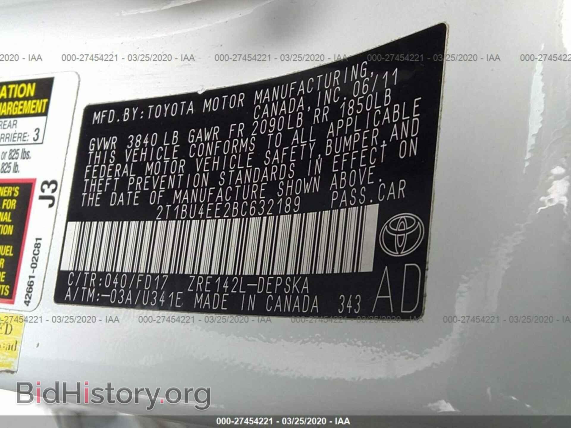 2011 TOYOTA COROLLA - VIN: 2T1BU4EE2BC632189 - Фото 9